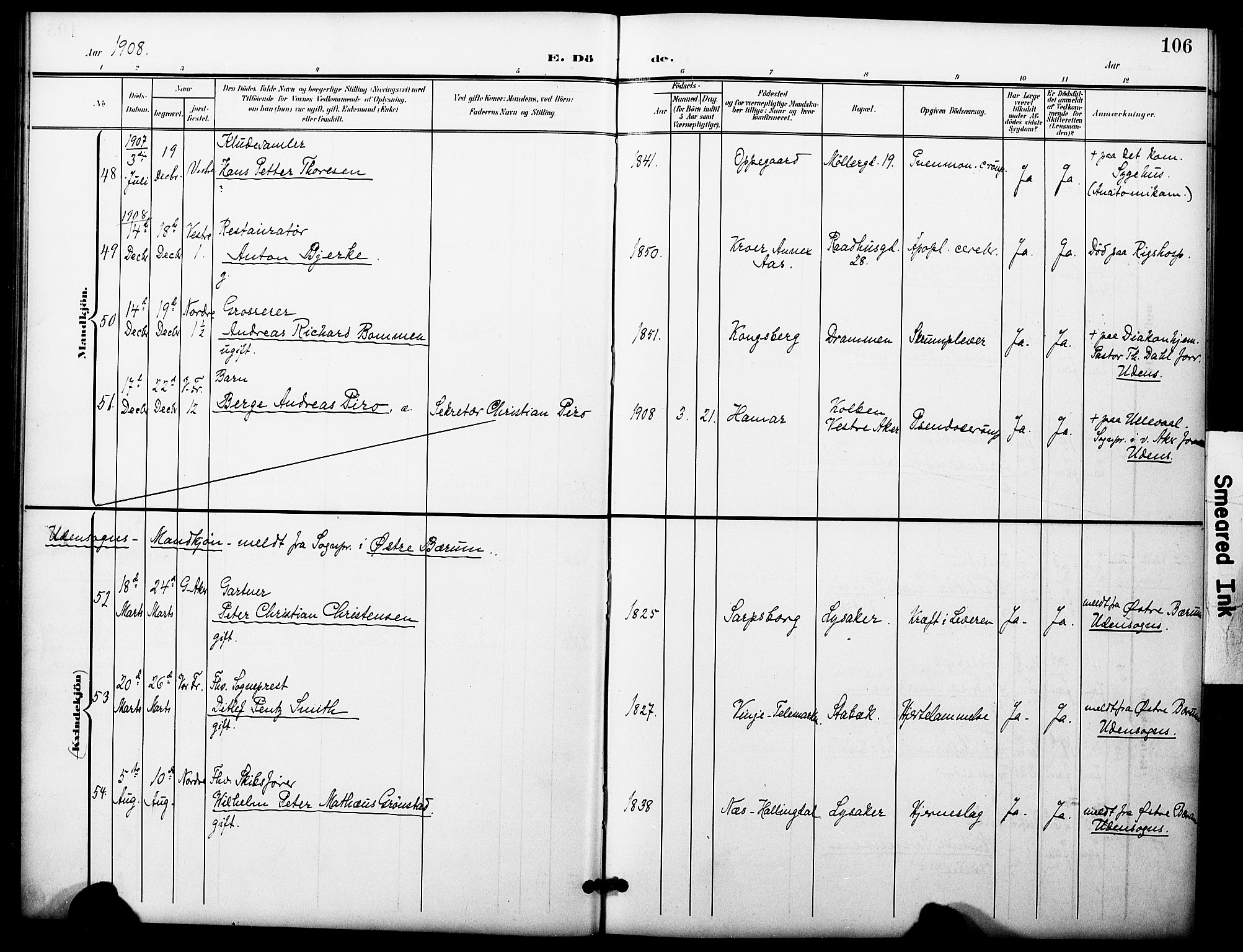 Oslo domkirke Kirkebøker, AV/SAO-A-10752/F/Fa/L0036: Parish register (official) no. 36, 1901-1919, p. 106