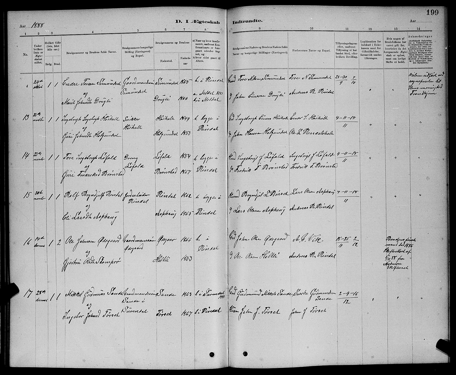 Ministerialprotokoller, klokkerbøker og fødselsregistre - Møre og Romsdal, AV/SAT-A-1454/598/L1077: Parish register (copy) no. 598C02, 1879-1891, p. 199