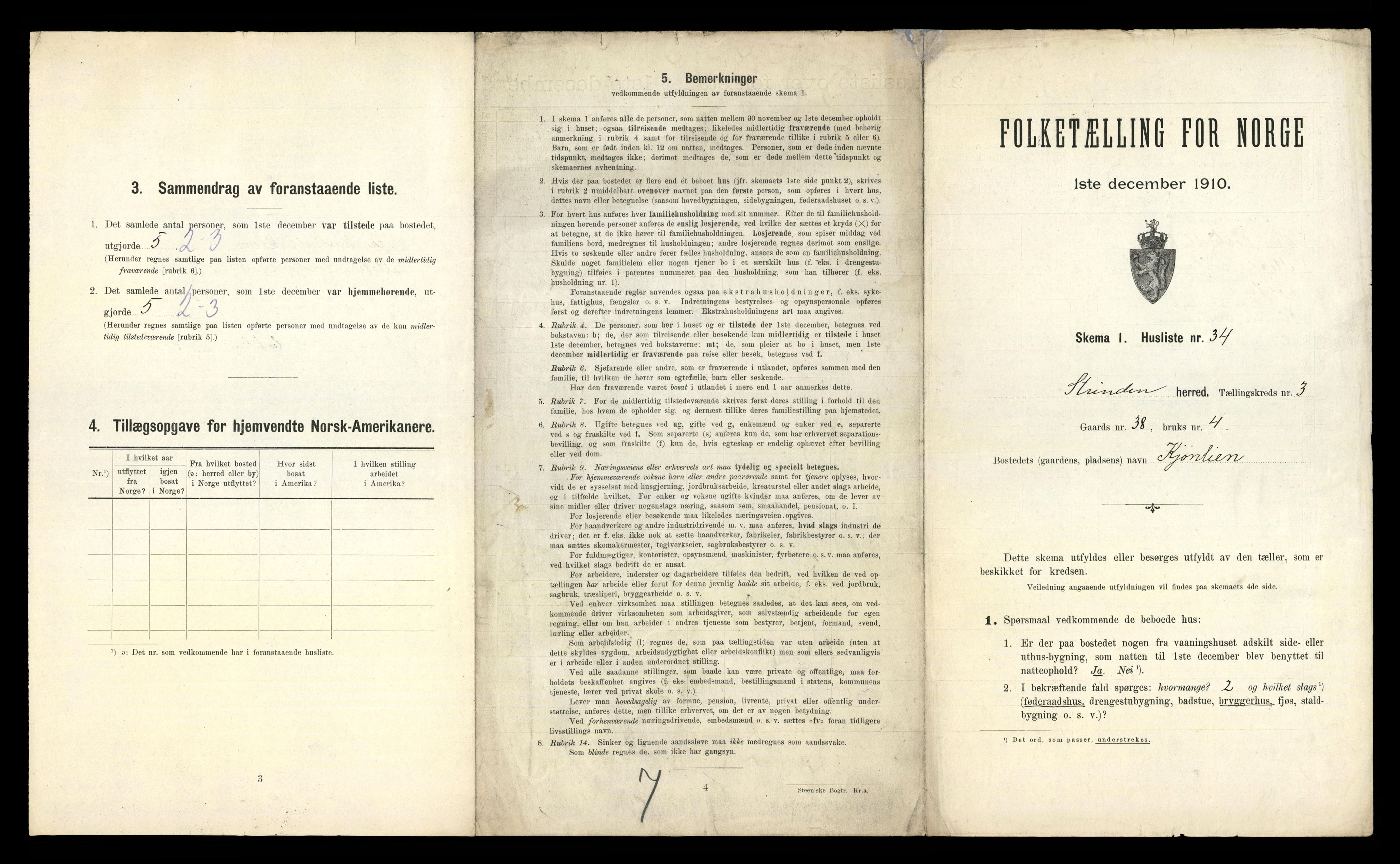 RA, 1910 census for Strinda, 1910, p. 732