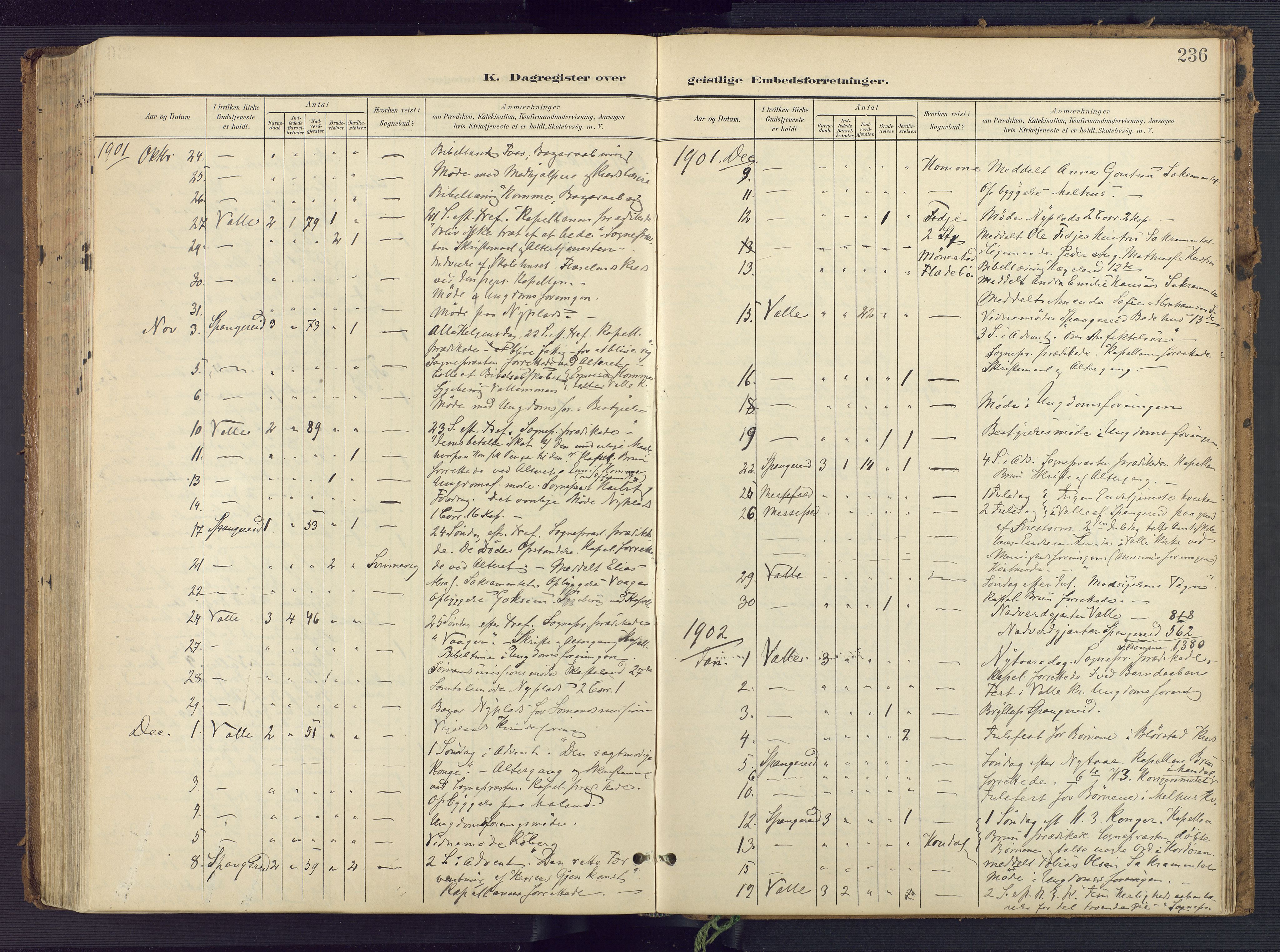 Sør-Audnedal sokneprestkontor, AV/SAK-1111-0039/F/Fa/Faa/L0005: Parish register (official) no. A 5, 1900-1923, p. 236