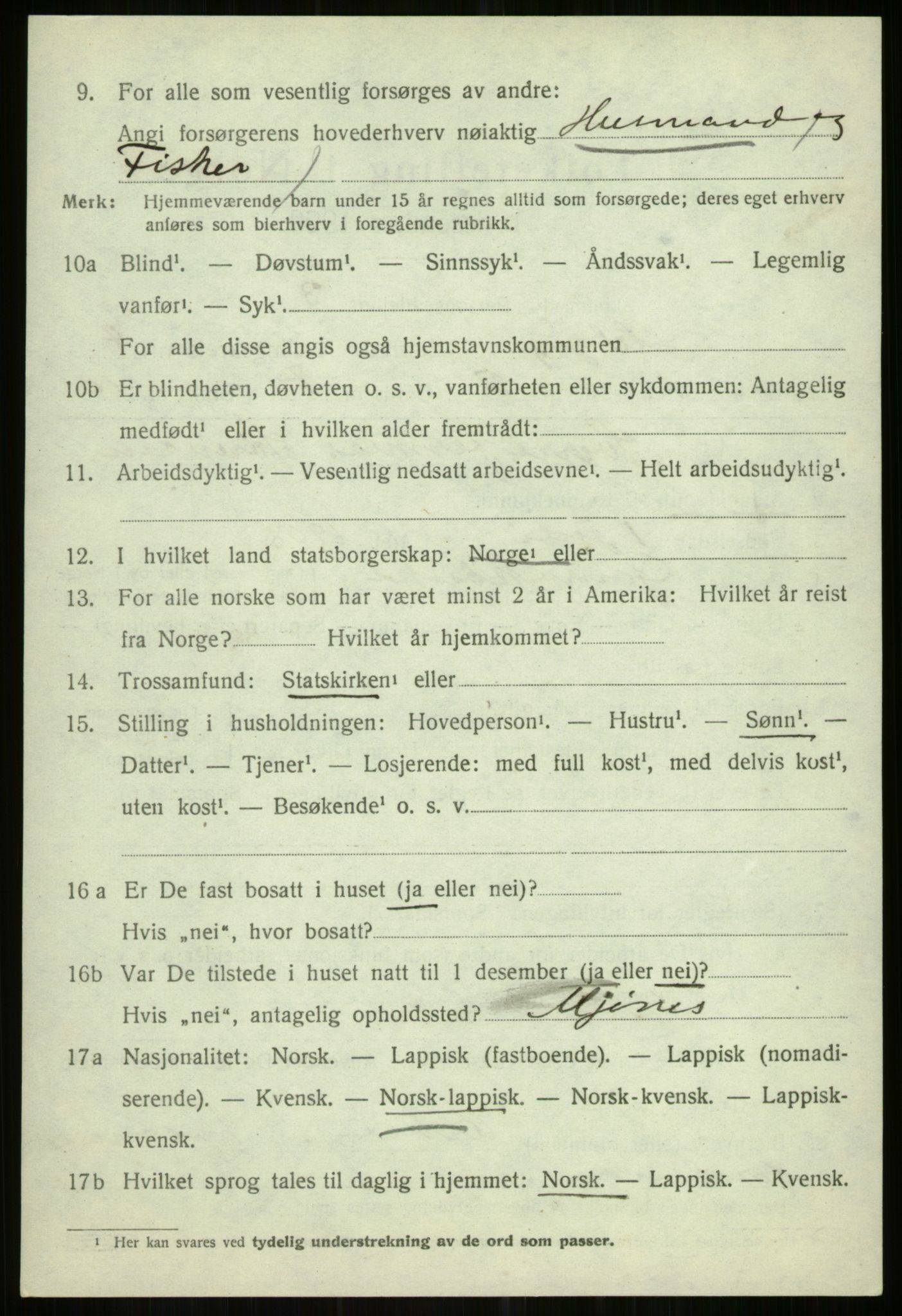 SATØ, 1920 census for Helgøy, 1920, p. 1709