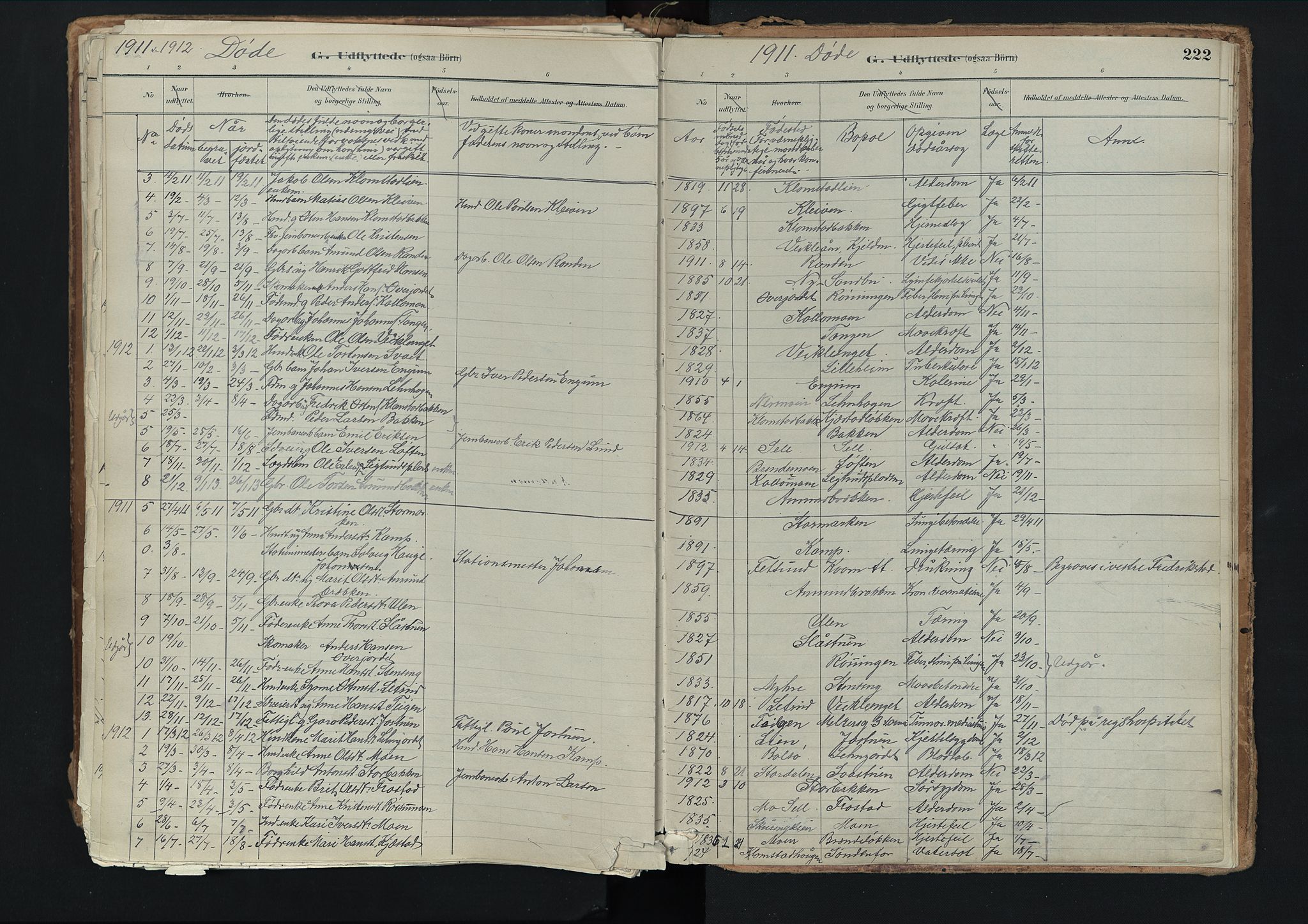 Nord-Fron prestekontor, SAH/PREST-080/H/Ha/Haa/L0003: Parish register (official) no. 3, 1884-1914, p. 222