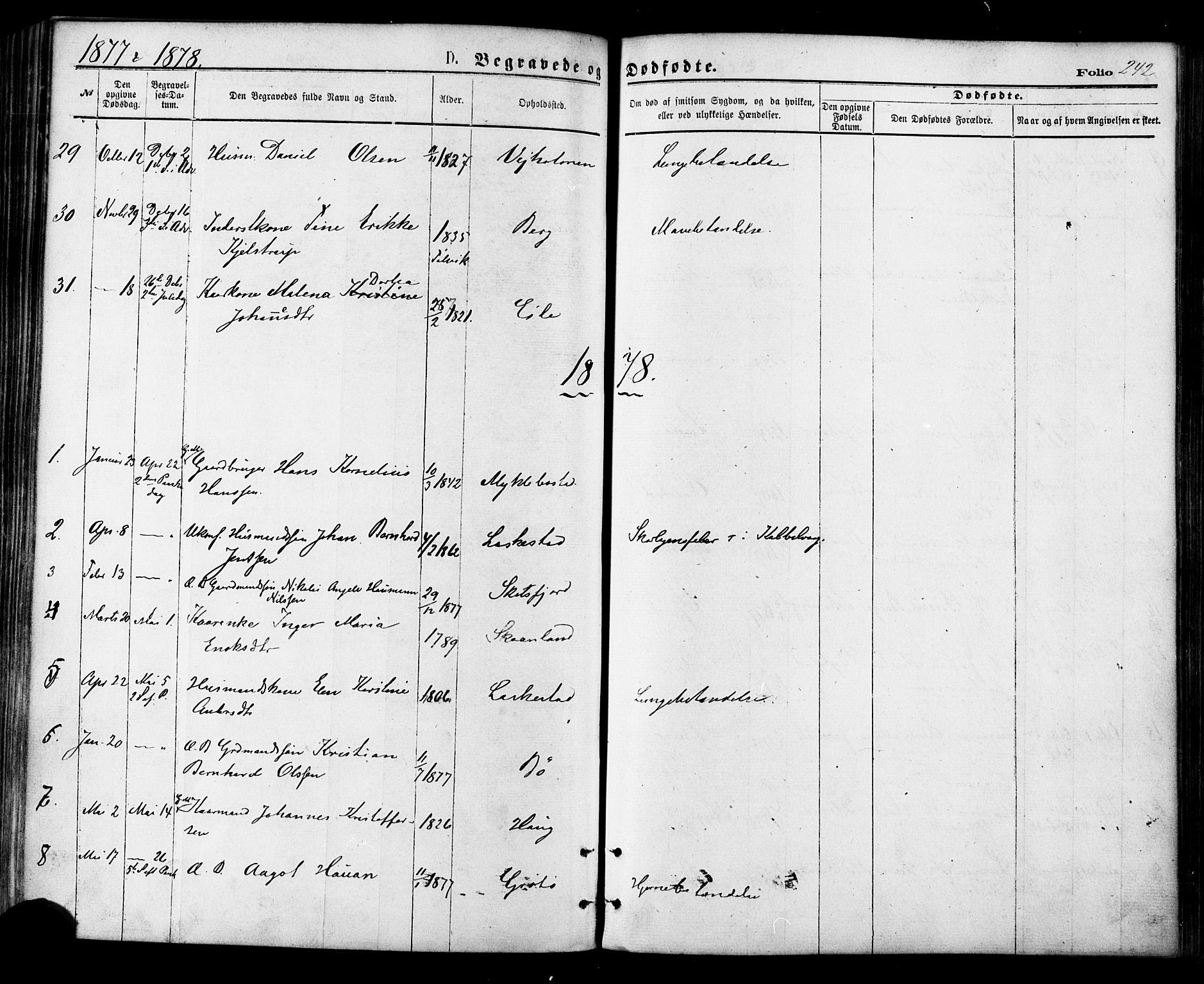 Ministerialprotokoller, klokkerbøker og fødselsregistre - Nordland, SAT/A-1459/855/L0802: Parish register (official) no. 855A10, 1875-1886, p. 242