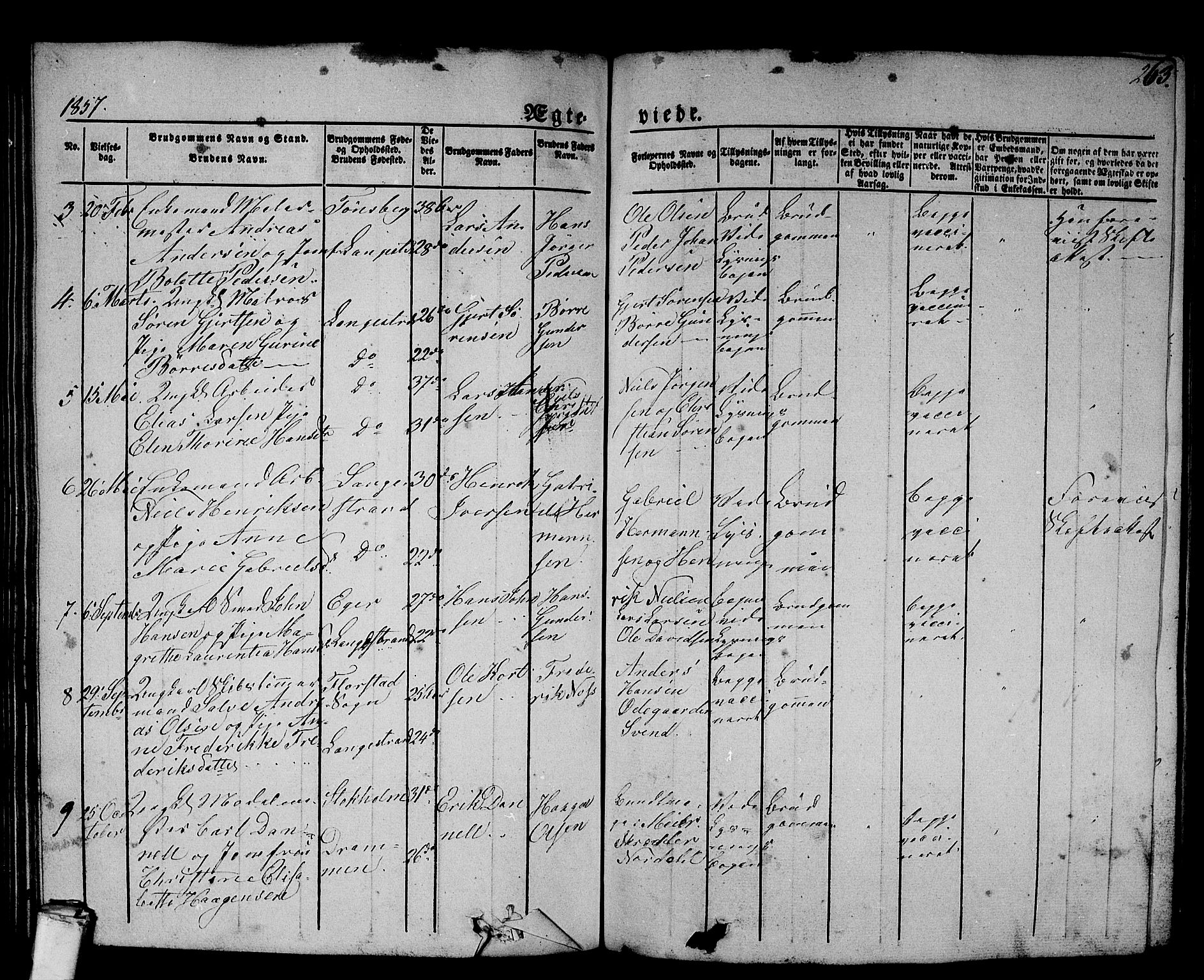 Larvik kirkebøker, AV/SAKO-A-352/G/Gb/L0002: Parish register (copy) no. II 2, 1843-1866, p. 263