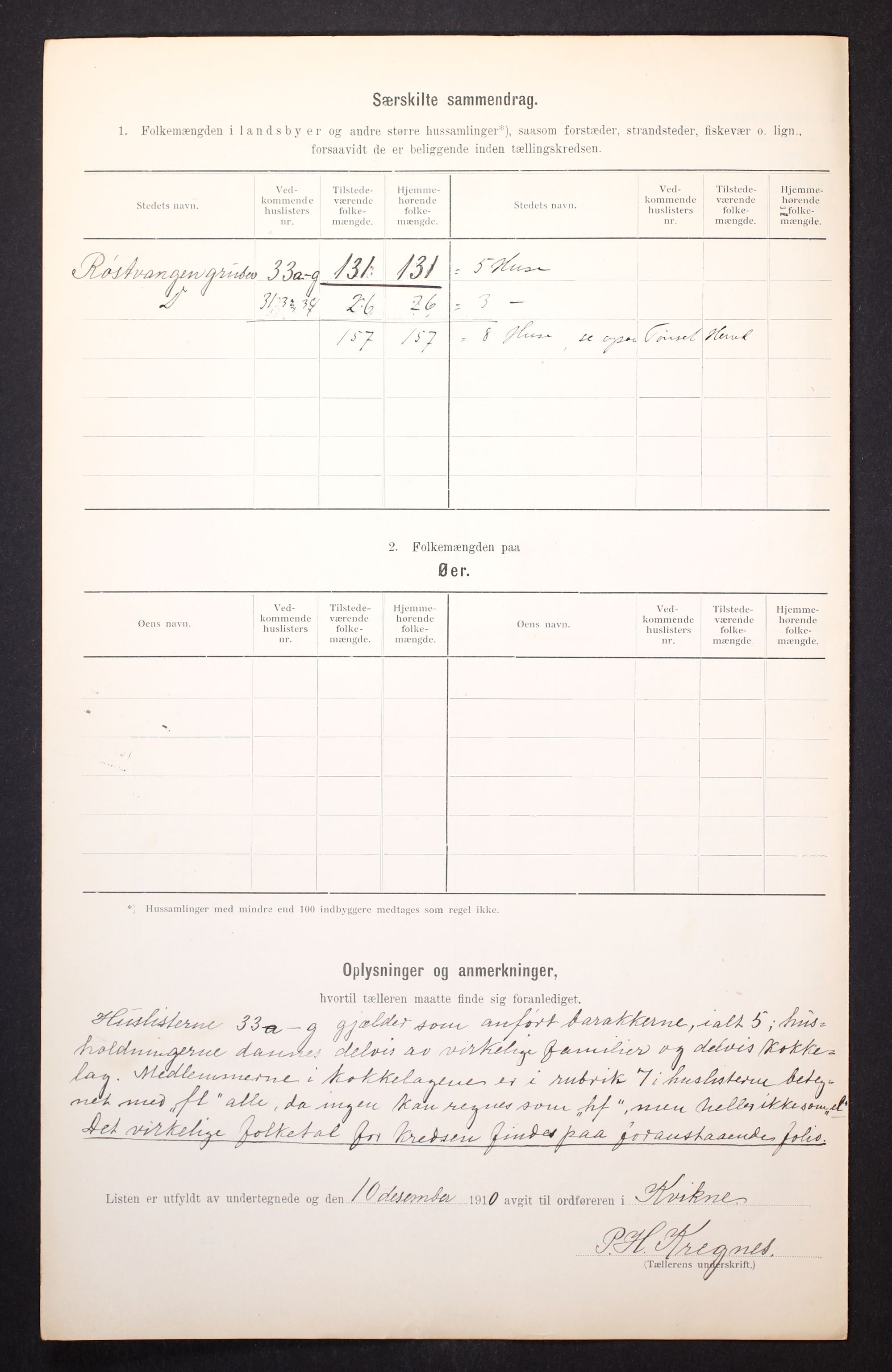 RA, 1910 census for Kvikne, 1910, p. 6