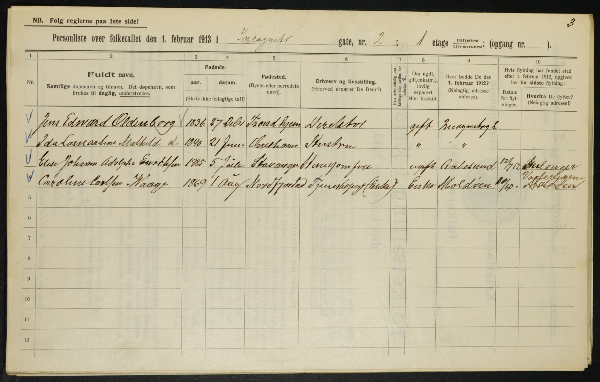 OBA, Municipal Census 1913 for Kristiania, 1913, p. 43806