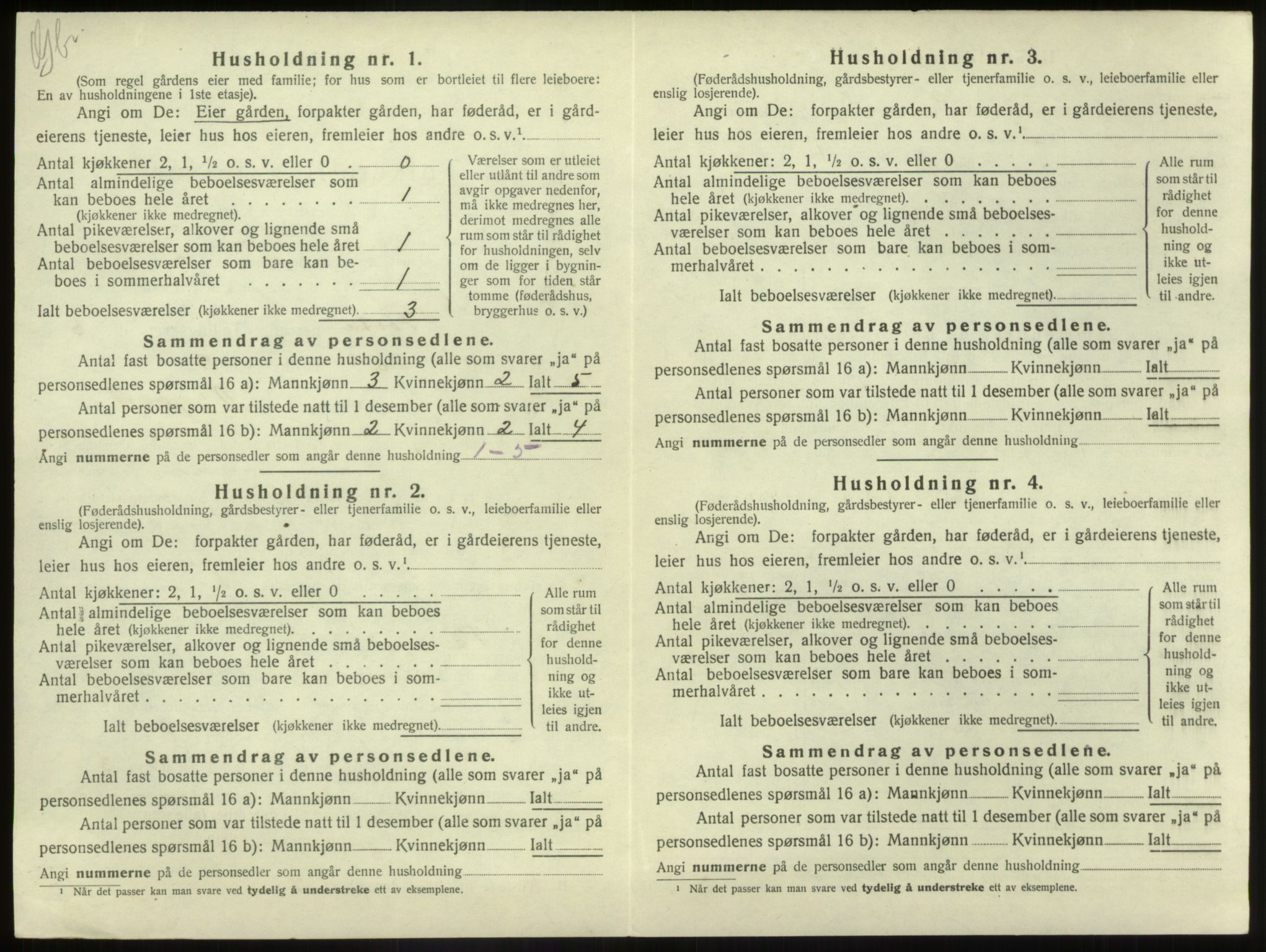 SAB, 1920 census for Førde, 1920, p. 284