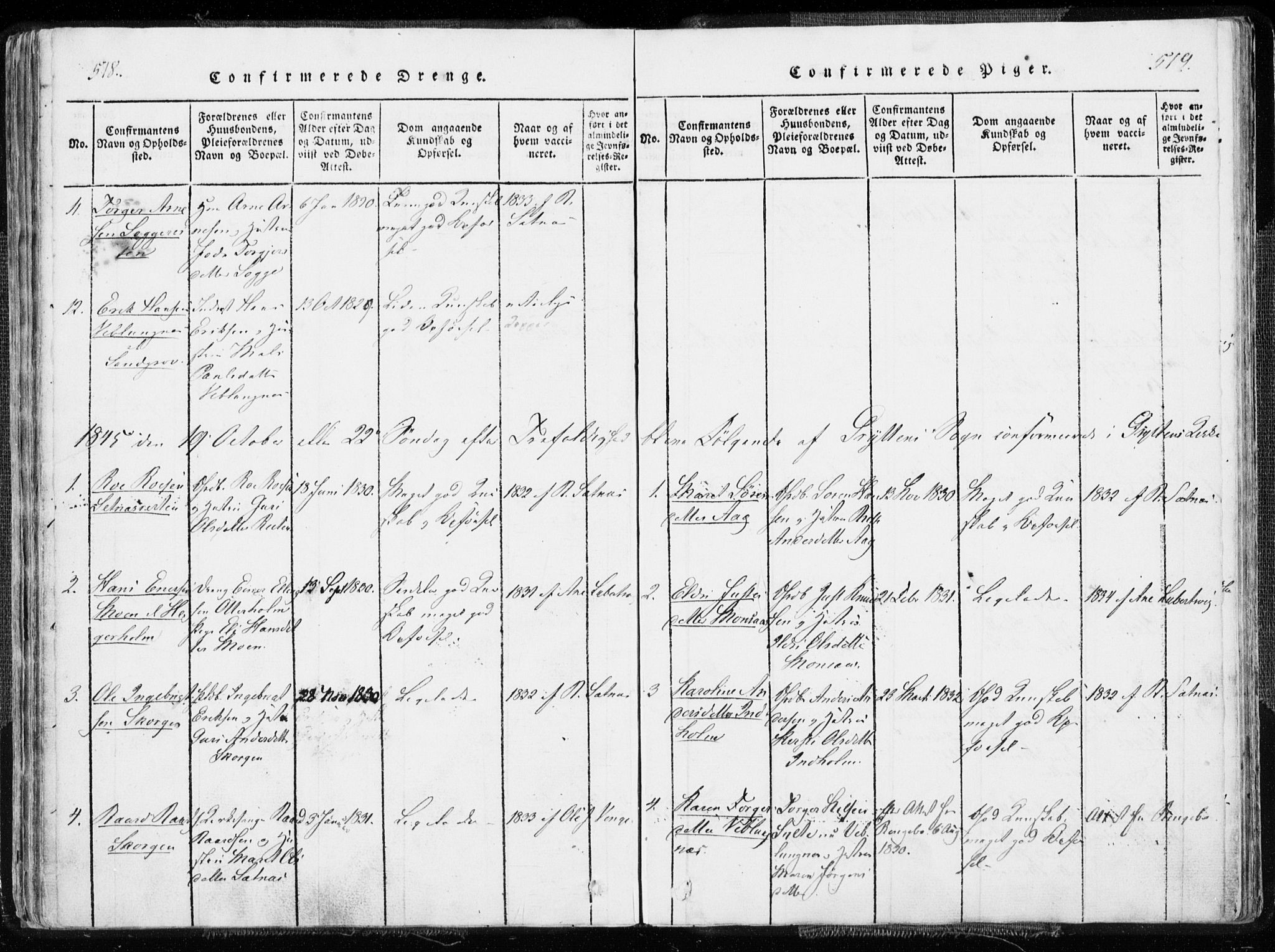 Ministerialprotokoller, klokkerbøker og fødselsregistre - Møre og Romsdal, AV/SAT-A-1454/544/L0571: Parish register (official) no. 544A04, 1818-1853, p. 518-519