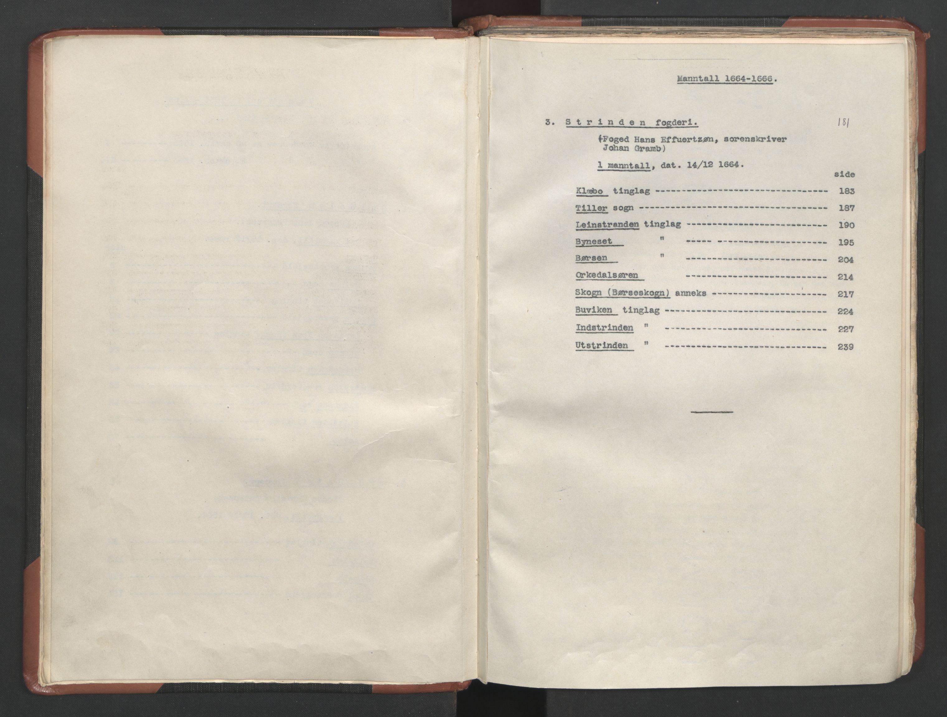 RA, Bailiff's Census 1664-1666, no. 18: Gauldal fogderi, Strinda fogderi and Orkdal fogderi, 1664