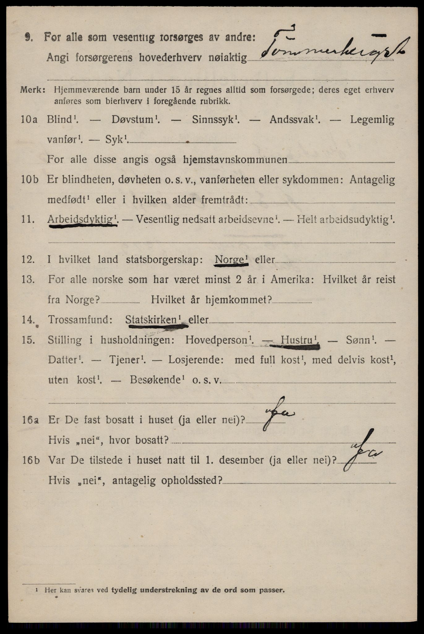 SAKO, 1920 census for Kviteseid, 1920, p. 2970