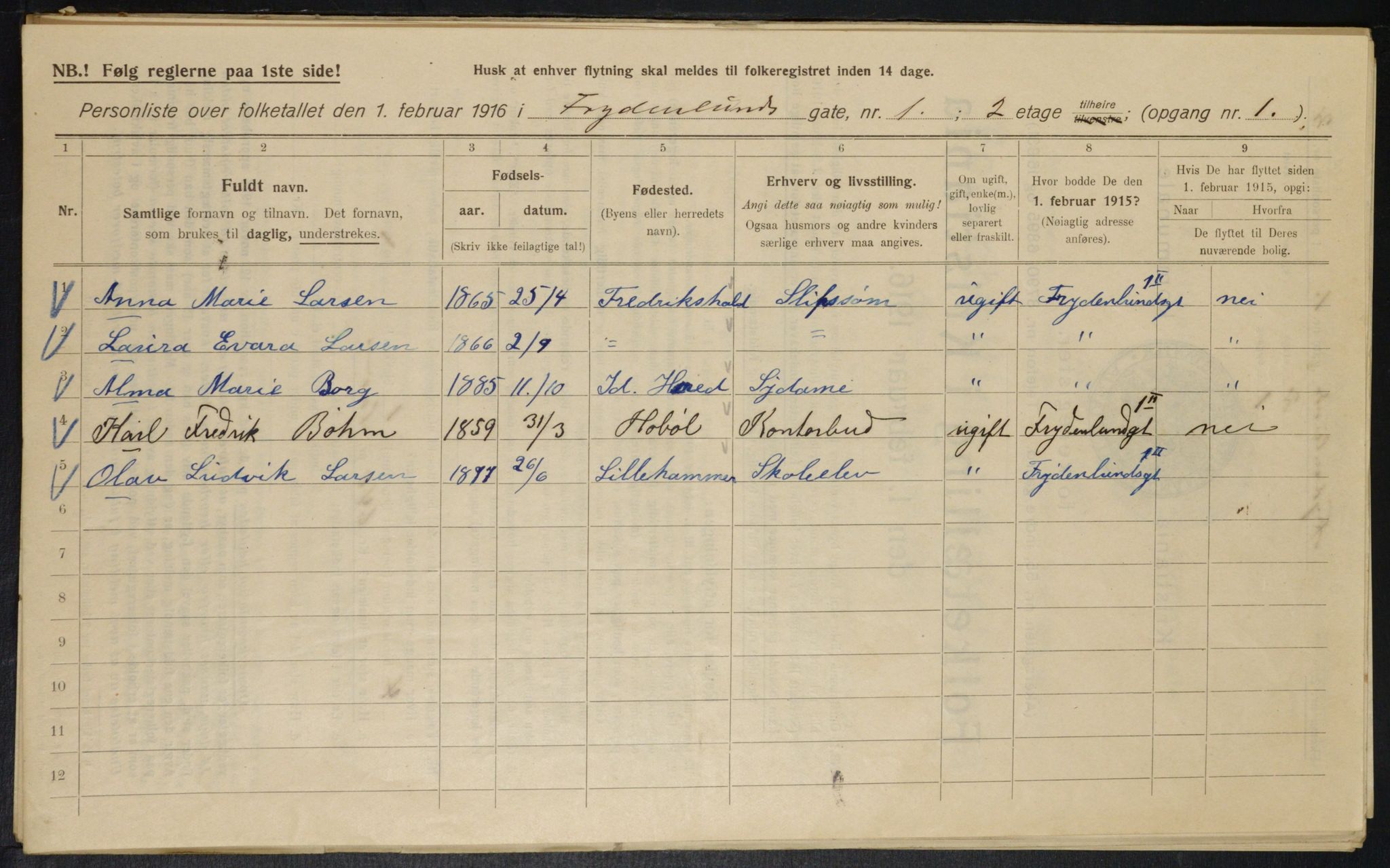 OBA, Municipal Census 1916 for Kristiania, 1916, p. 28534