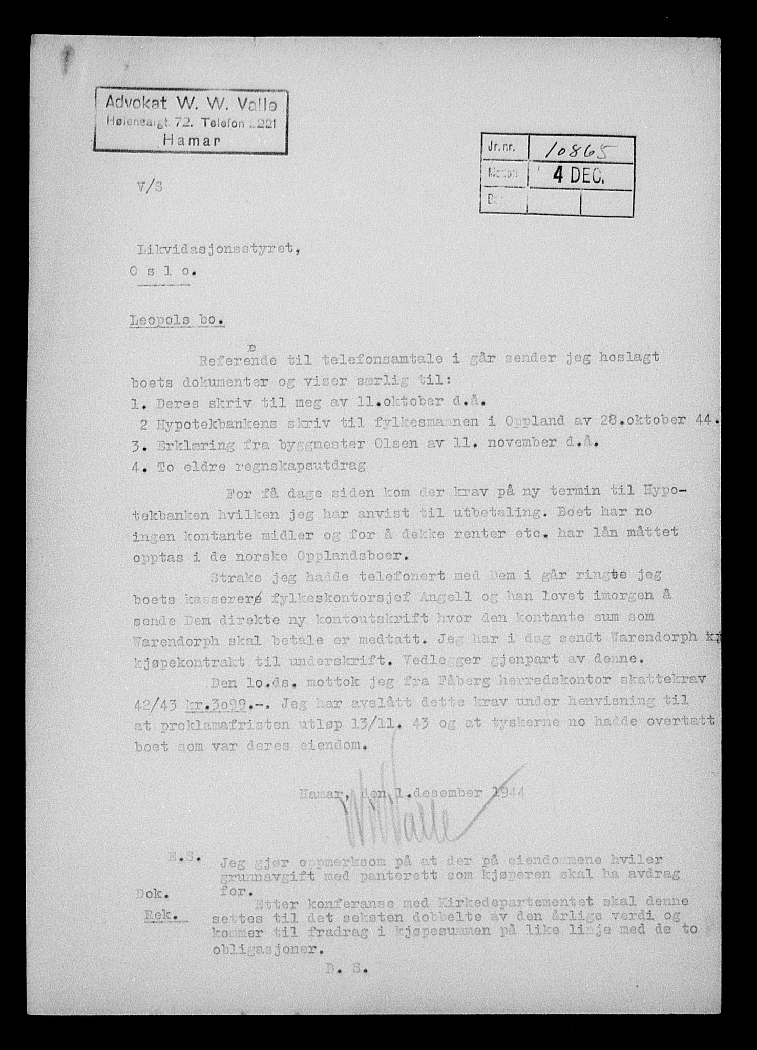 Justisdepartementet, Tilbakeføringskontoret for inndratte formuer, AV/RA-S-1564/H/Hc/Hcd/L1002: --, 1945-1947, p. 290