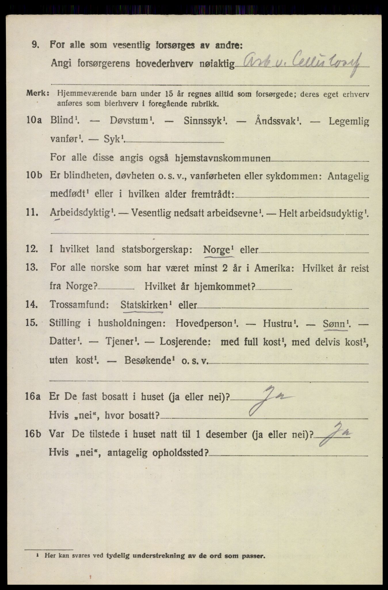 SAH, 1920 census for Vardal, 1920, p. 9098