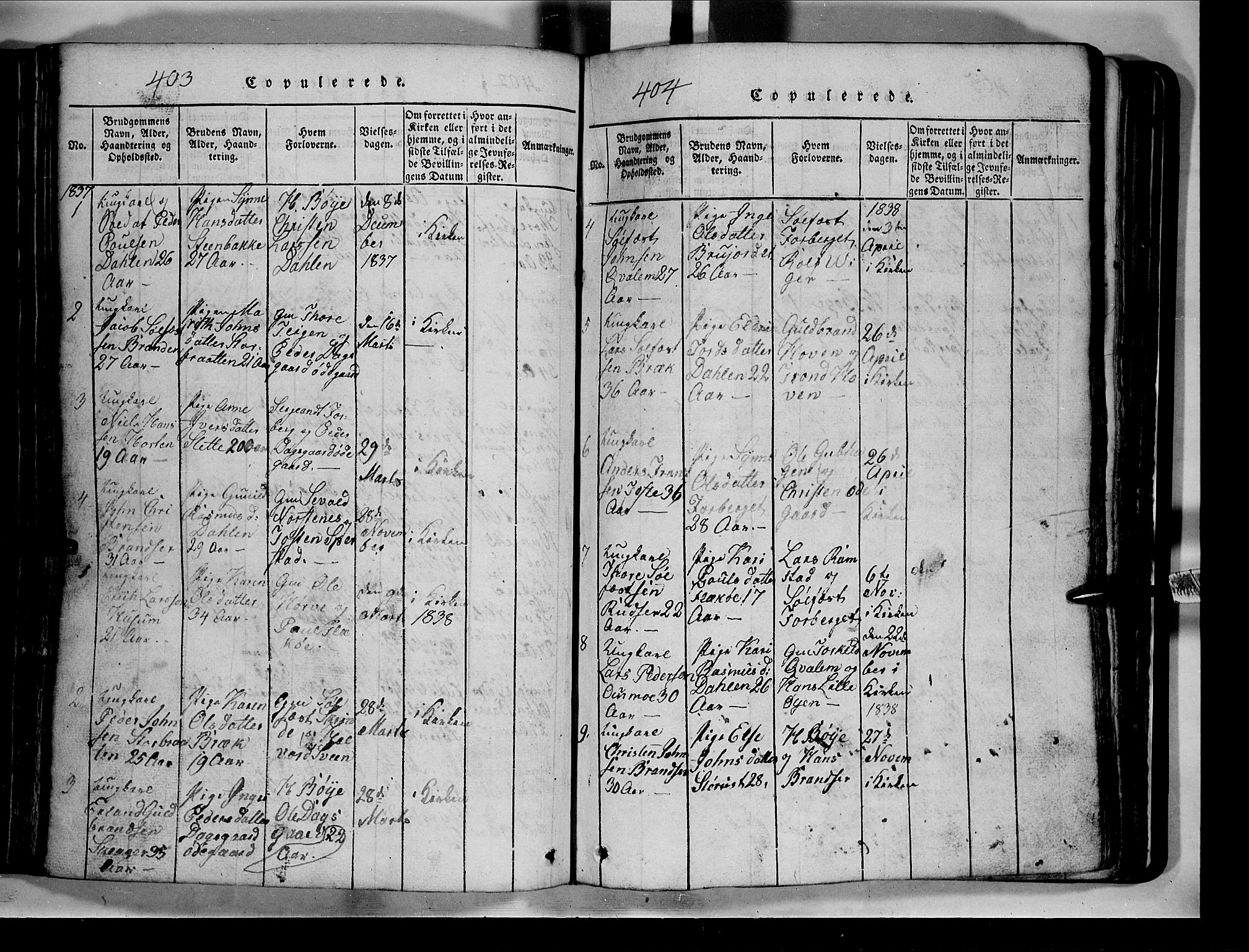 Lom prestekontor, SAH/PREST-070/L/L0003: Parish register (copy) no. 3, 1815-1844, p. 403-404