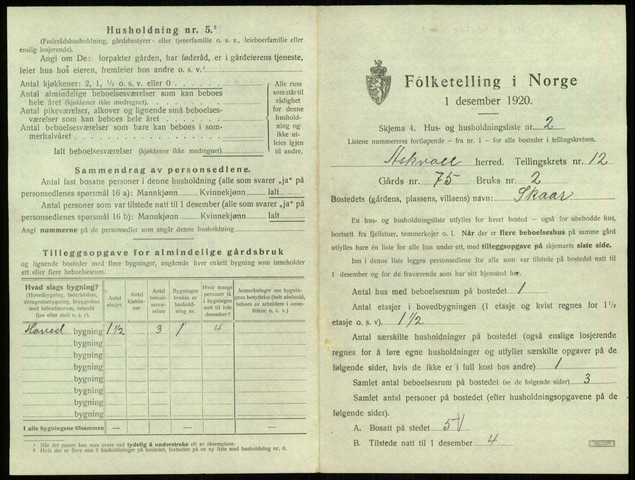 SAB, 1920 census for Askvoll, 1920, p. 602