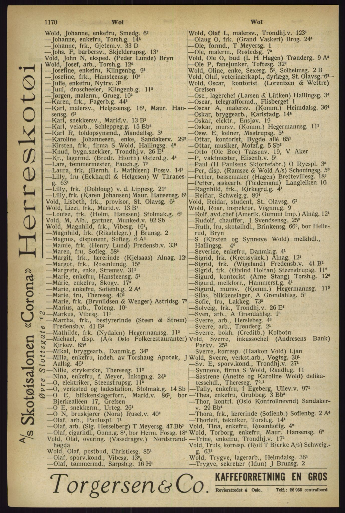 Kristiania/Oslo adressebok, PUBL/-, 1927, p. 1170