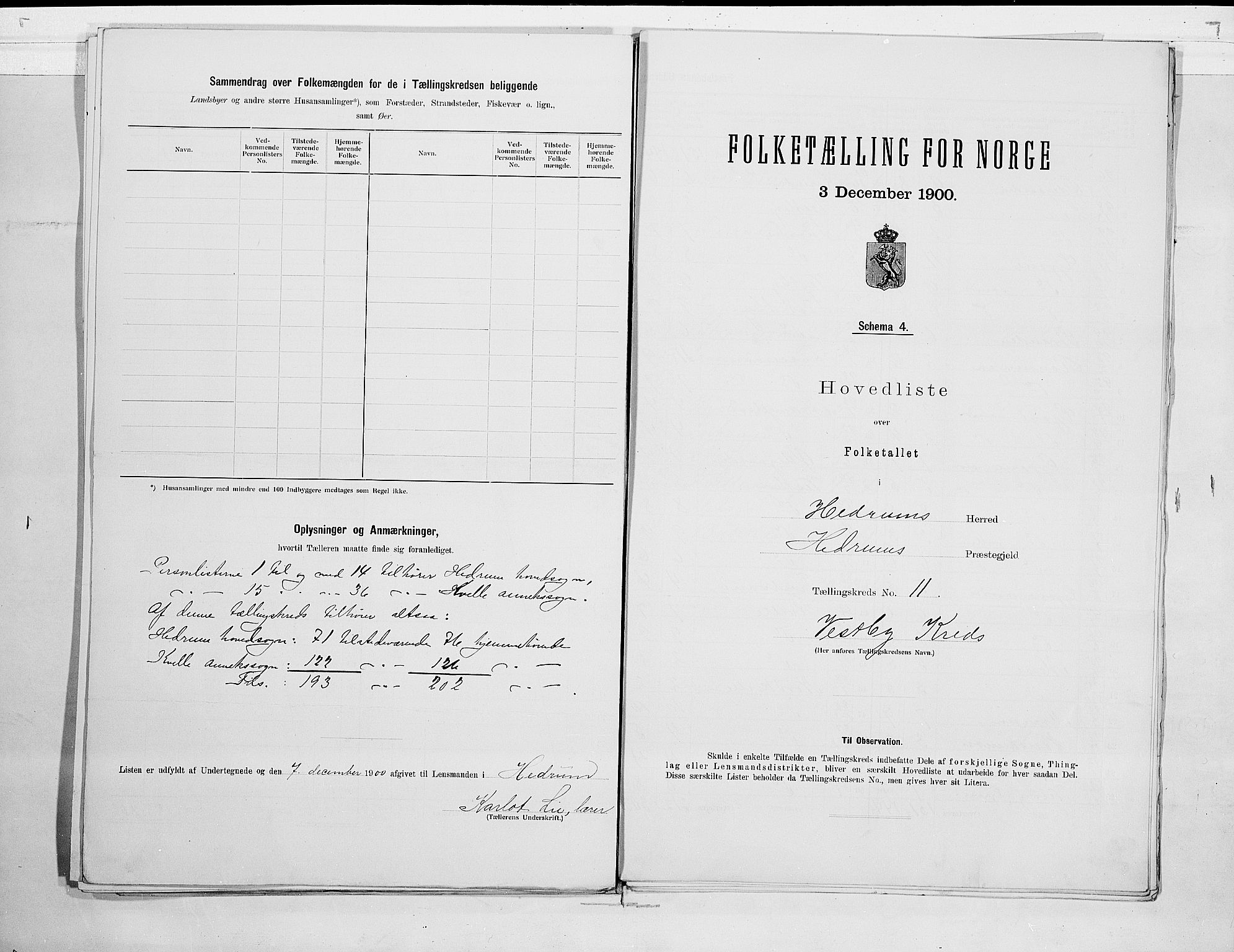 RA, 1900 census for Hedrum, 1900, p. 24