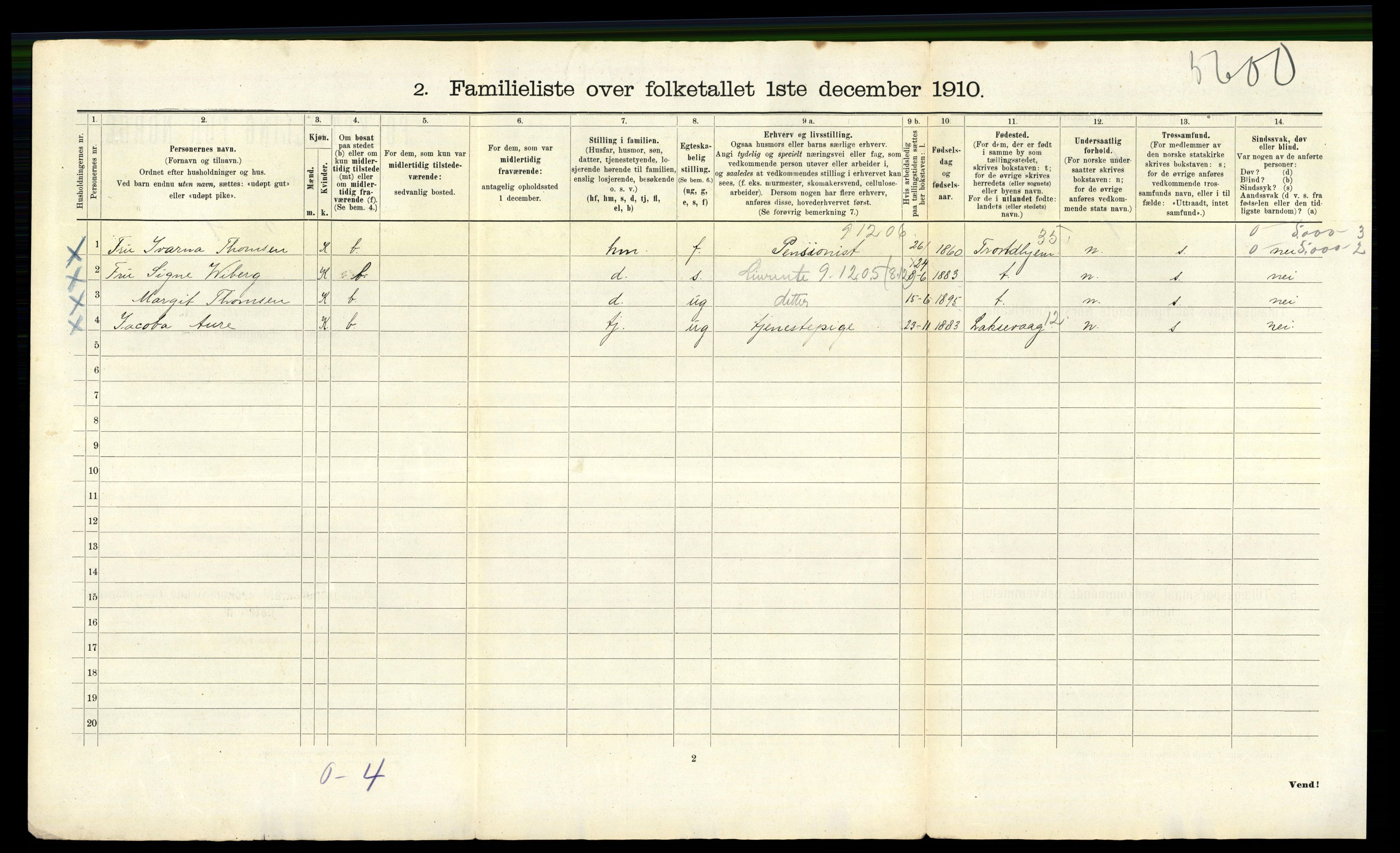 RA, 1910 census for Bergen, 1910, p. 6780