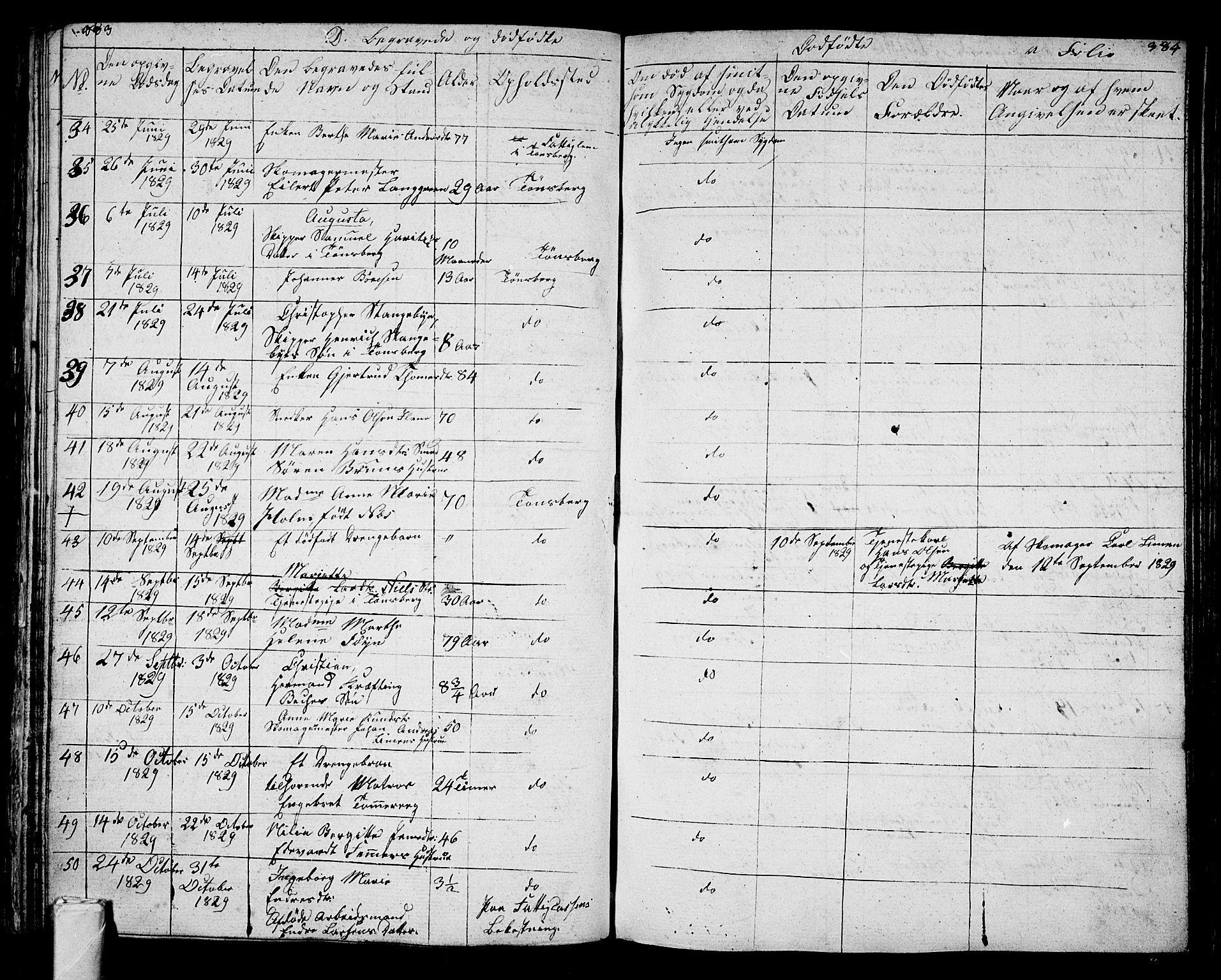 Tønsberg kirkebøker, AV/SAKO-A-330/G/Ga/L0002: Parish register (copy) no. 2, 1827-1854, p. 383-384