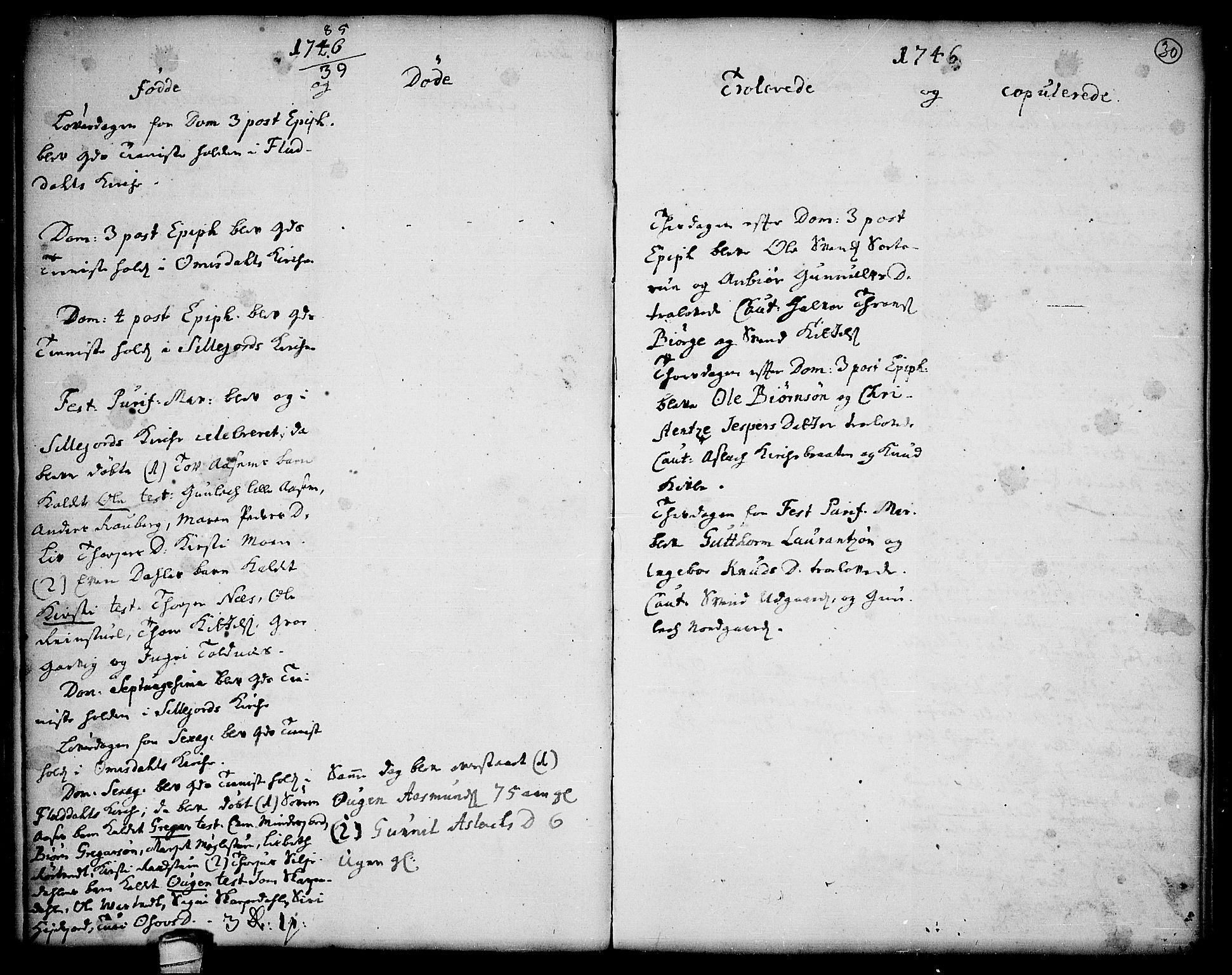 Seljord kirkebøker, SAKO/A-20/F/Fa/L0006: Parish register (official) no. I 6, 1744-1755, p. 30