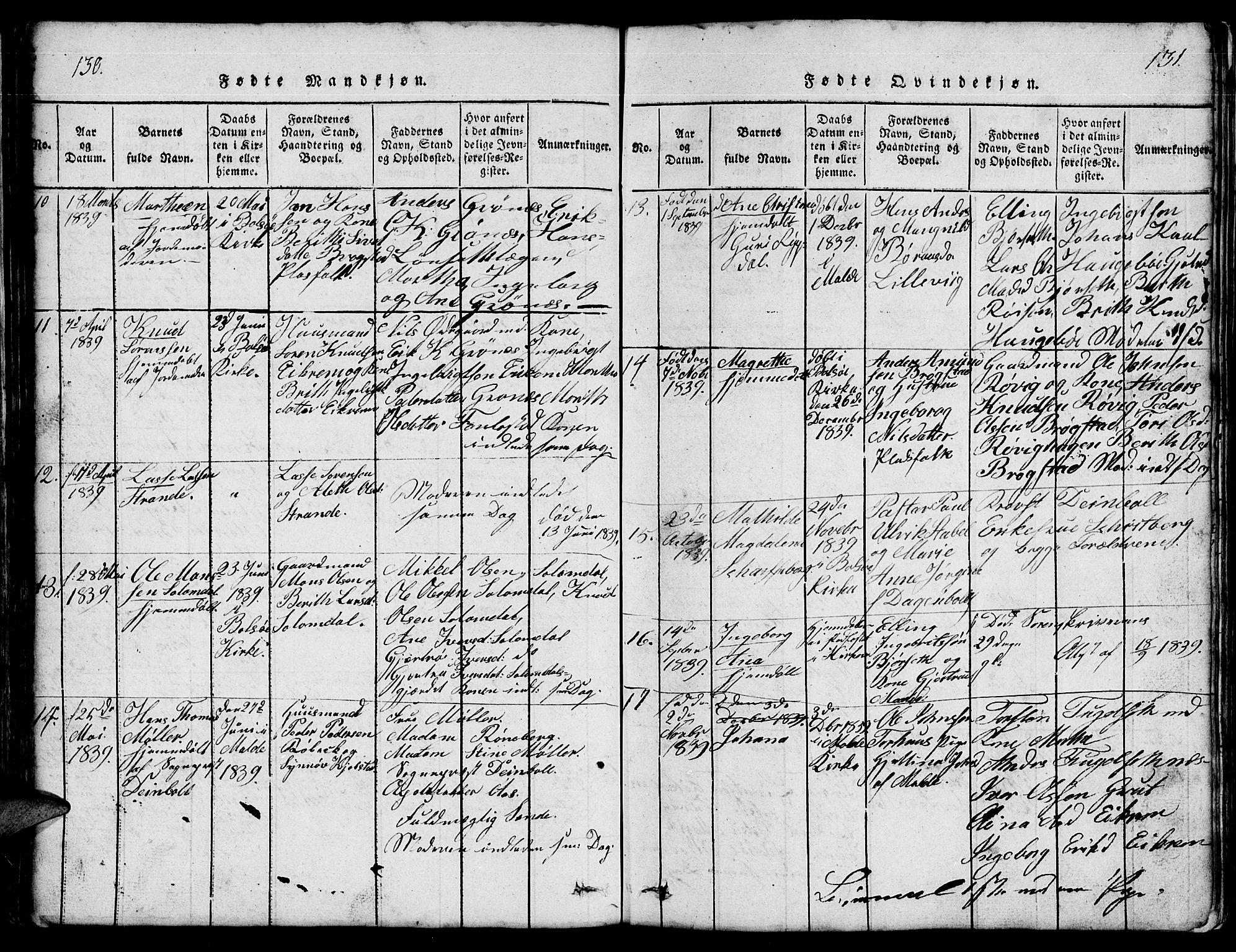 Ministerialprotokoller, klokkerbøker og fødselsregistre - Møre og Romsdal, SAT/A-1454/555/L0665: Parish register (copy) no. 555C01, 1818-1868, p. 130-131