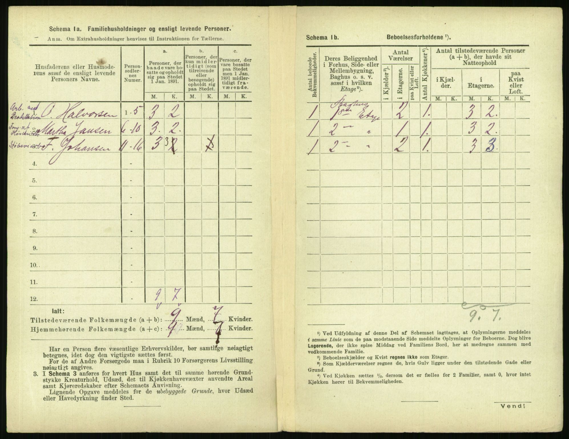 RA, 1891 census for 0301 Kristiania, 1891, p. 96106