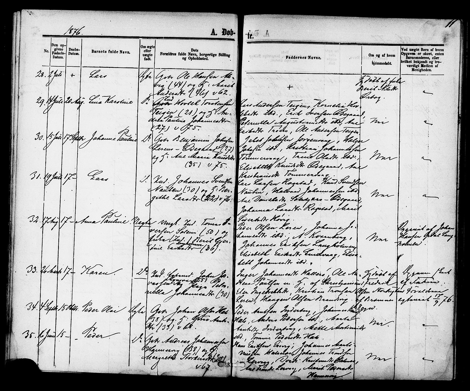 Ministerialprotokoller, klokkerbøker og fødselsregistre - Møre og Romsdal, AV/SAT-A-1454/577/L0895: Parish register (official) no. 577A02, 1875-1879, p. 11