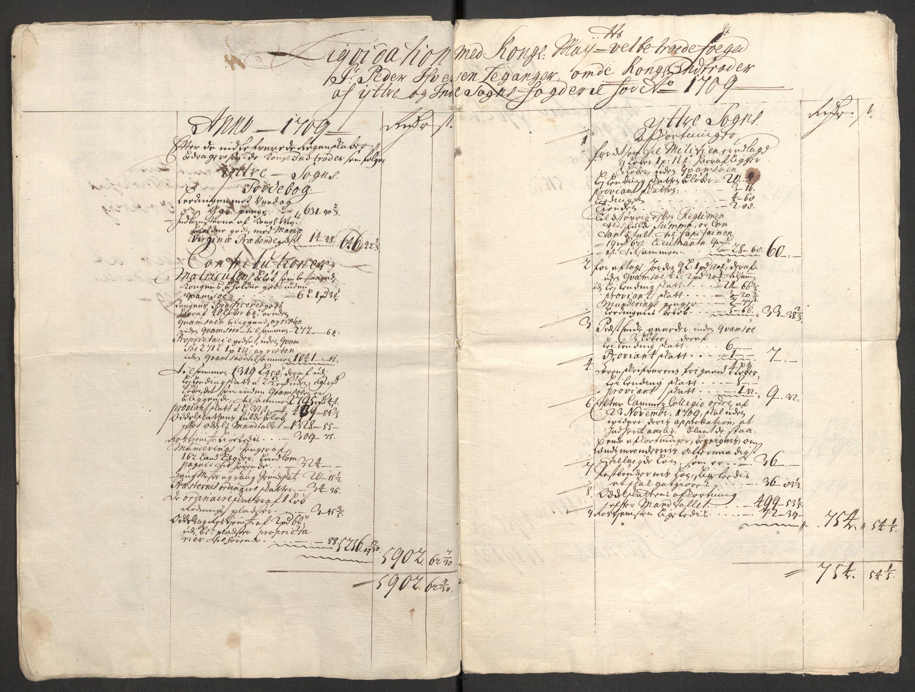 Rentekammeret inntil 1814, Reviderte regnskaper, Fogderegnskap, AV/RA-EA-4092/R52/L3316: Fogderegnskap Sogn, 1709-1710, p. 13