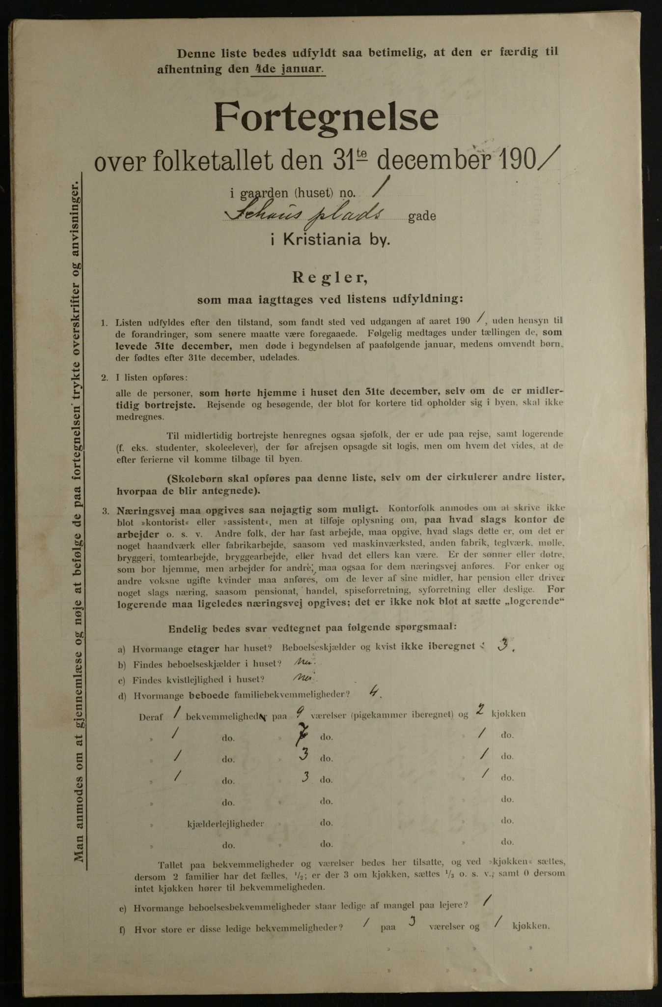 OBA, Municipal Census 1901 for Kristiania, 1901, p. 13995