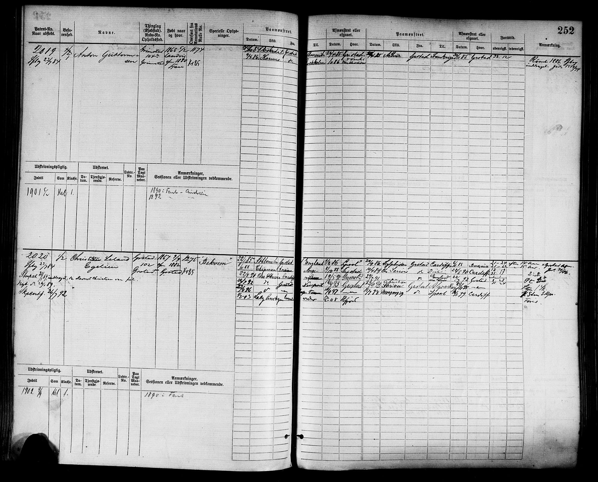 Grimstad mønstringskrets, AV/SAK-2031-0013/F/Fb/L0003: Hovedrulle nr 1517-2276, F-6, 1877-1888, p. 260