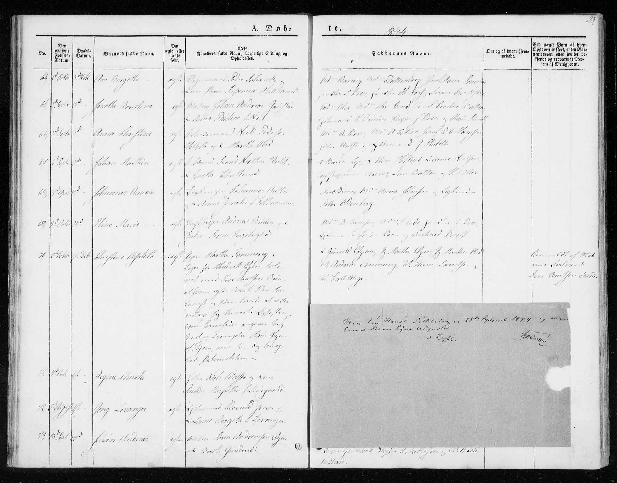 Ministerialprotokoller, klokkerbøker og fødselsregistre - Sør-Trøndelag, SAT/A-1456/604/L0183: Parish register (official) no. 604A04, 1841-1850, p. 23