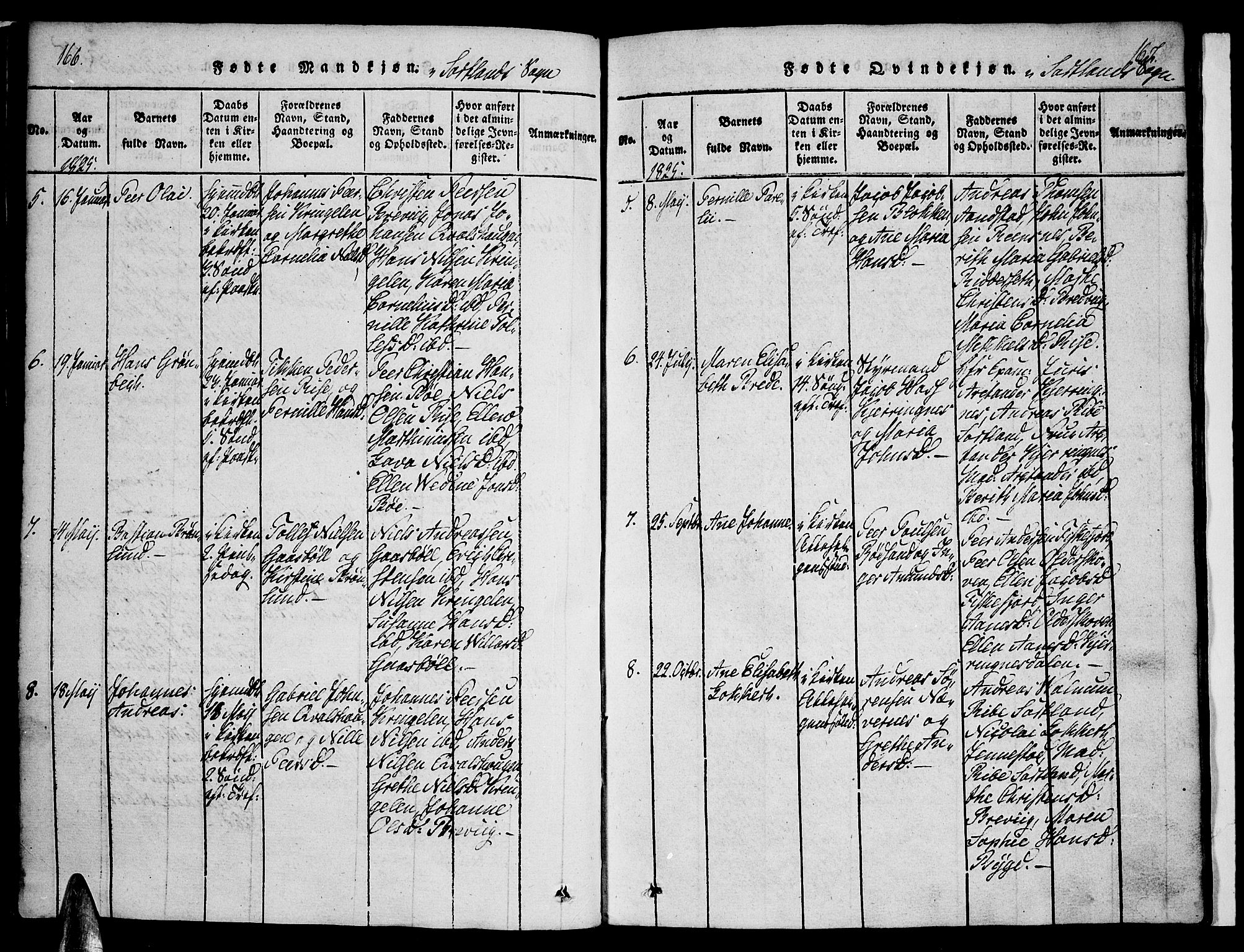 Ministerialprotokoller, klokkerbøker og fødselsregistre - Nordland, AV/SAT-A-1459/888/L1237: Parish register (official) no. 888A05 /2, 1820-1836, p. 166-167