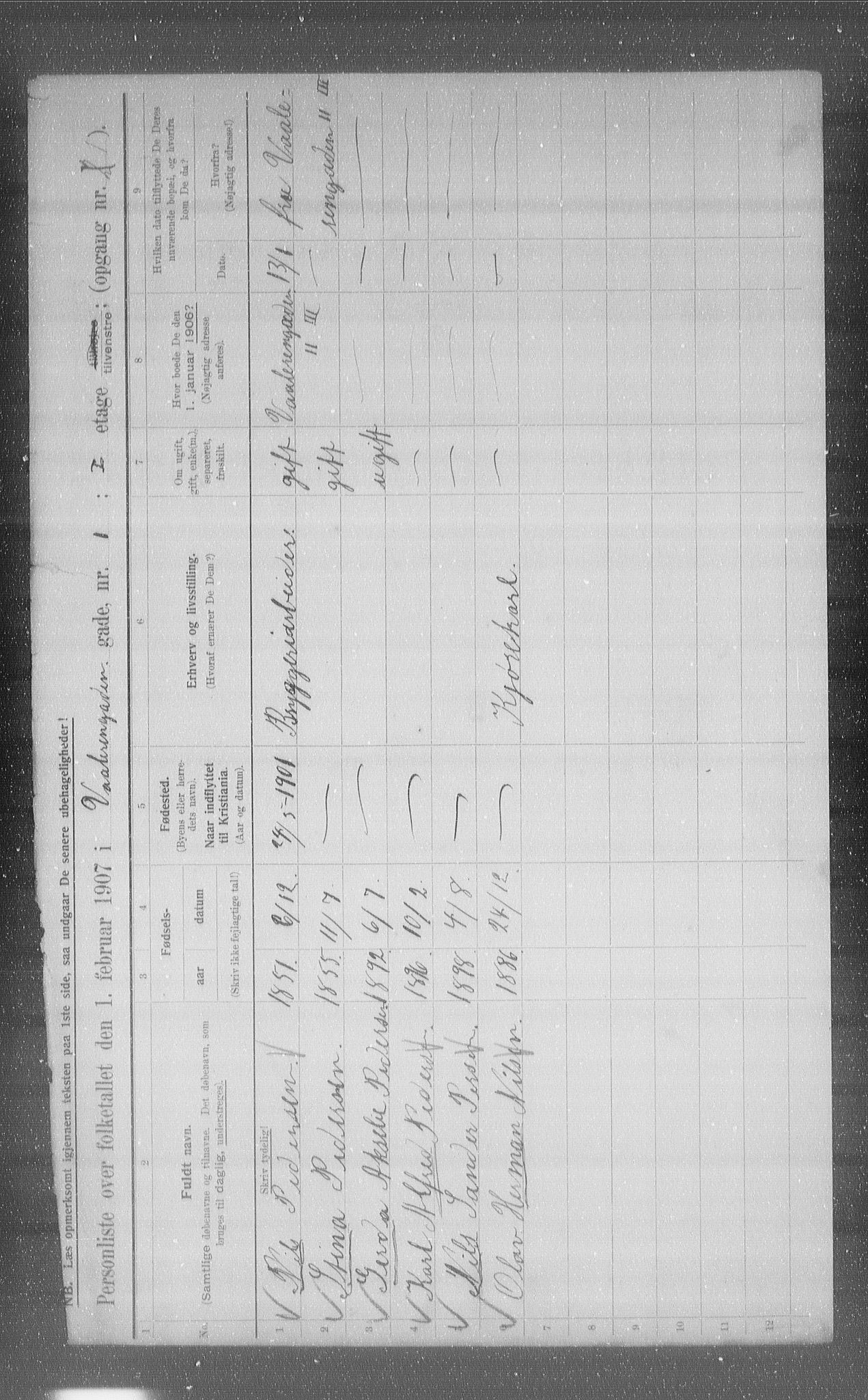 OBA, Municipal Census 1907 for Kristiania, 1907, p. 63823