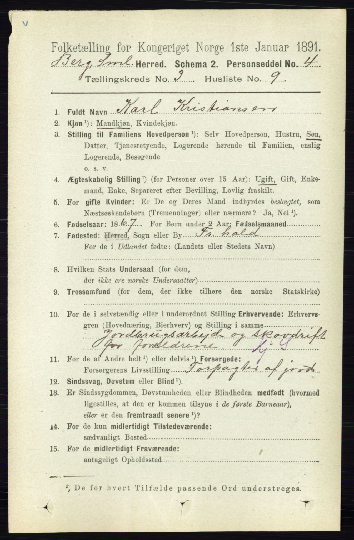 RA, 1891 census for 0116 Berg, 1891, p. 1942