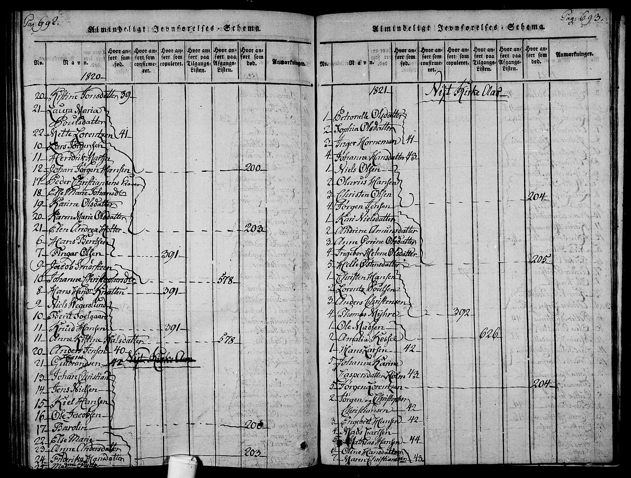 Holmestrand kirkebøker, AV/SAKO-A-346/F/Fa/L0001: Parish register (official) no. 1, 1814-1840, p. 692-693