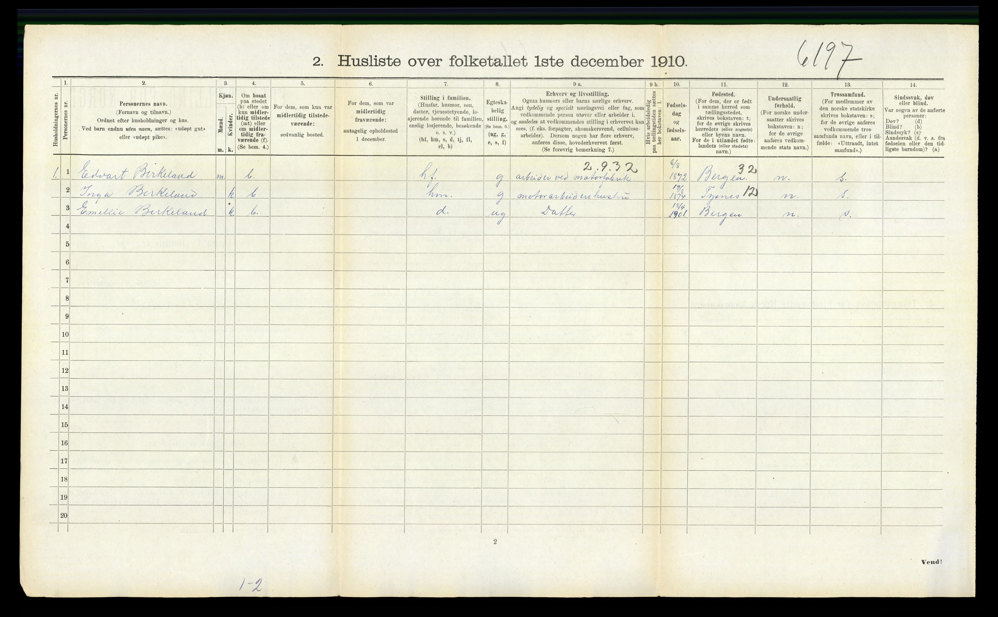 RA, 1910 census for Finnås, 1910, p. 153