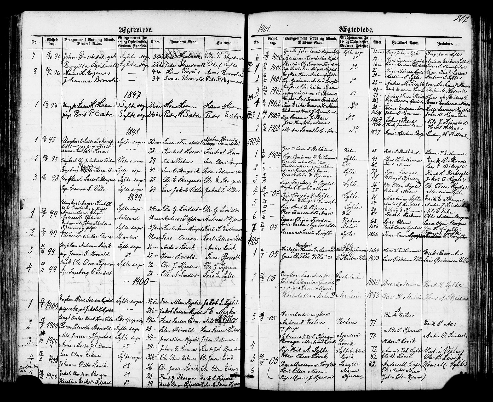 Ministerialprotokoller, klokkerbøker og fødselsregistre - Møre og Romsdal, SAT/A-1454/541/L0547: Parish register (copy) no. 541C02, 1867-1921, p. 202