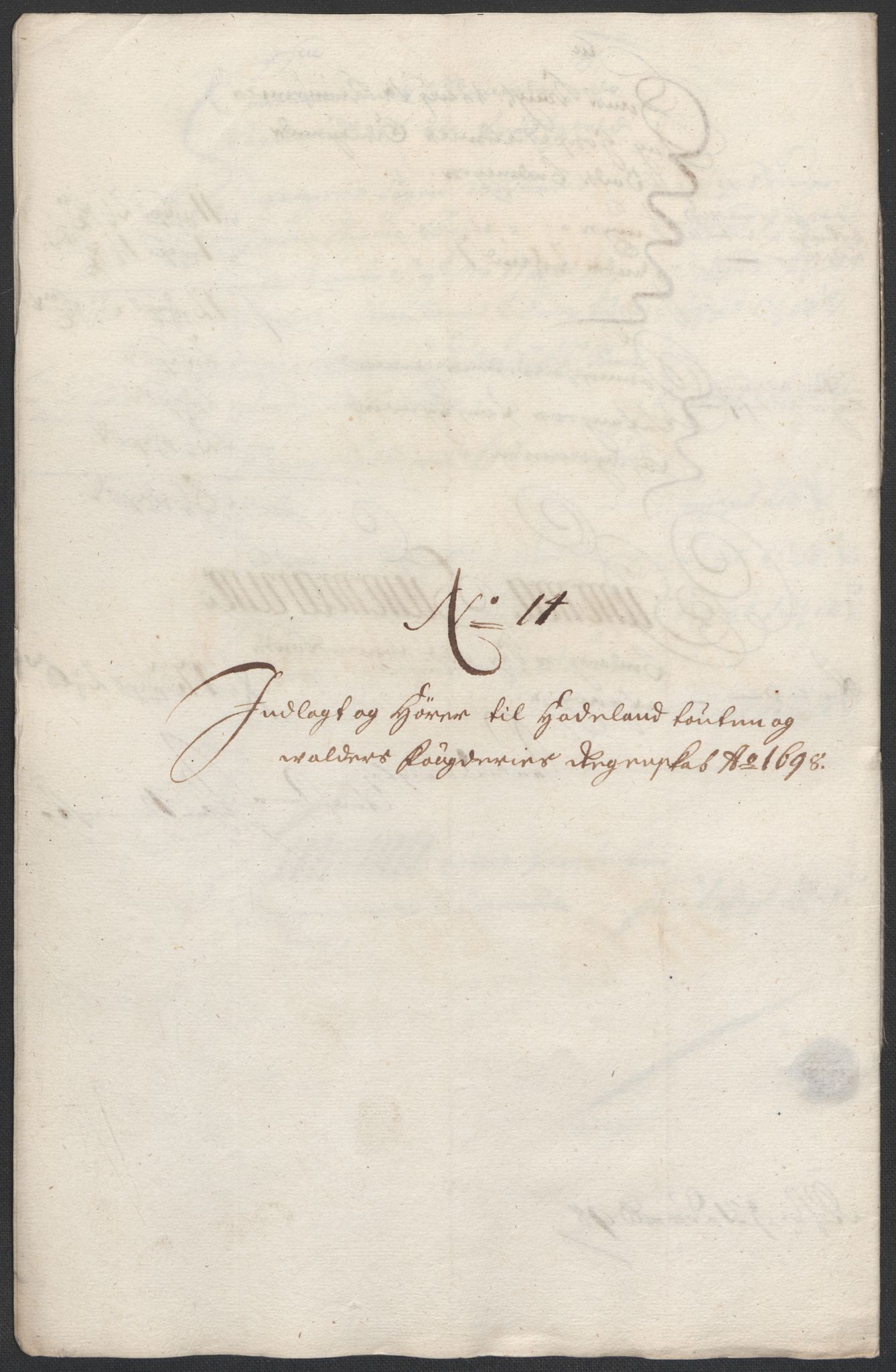 Rentekammeret inntil 1814, Reviderte regnskaper, Fogderegnskap, RA/EA-4092/R18/L1296: Fogderegnskap Hadeland, Toten og Valdres, 1698, p. 226