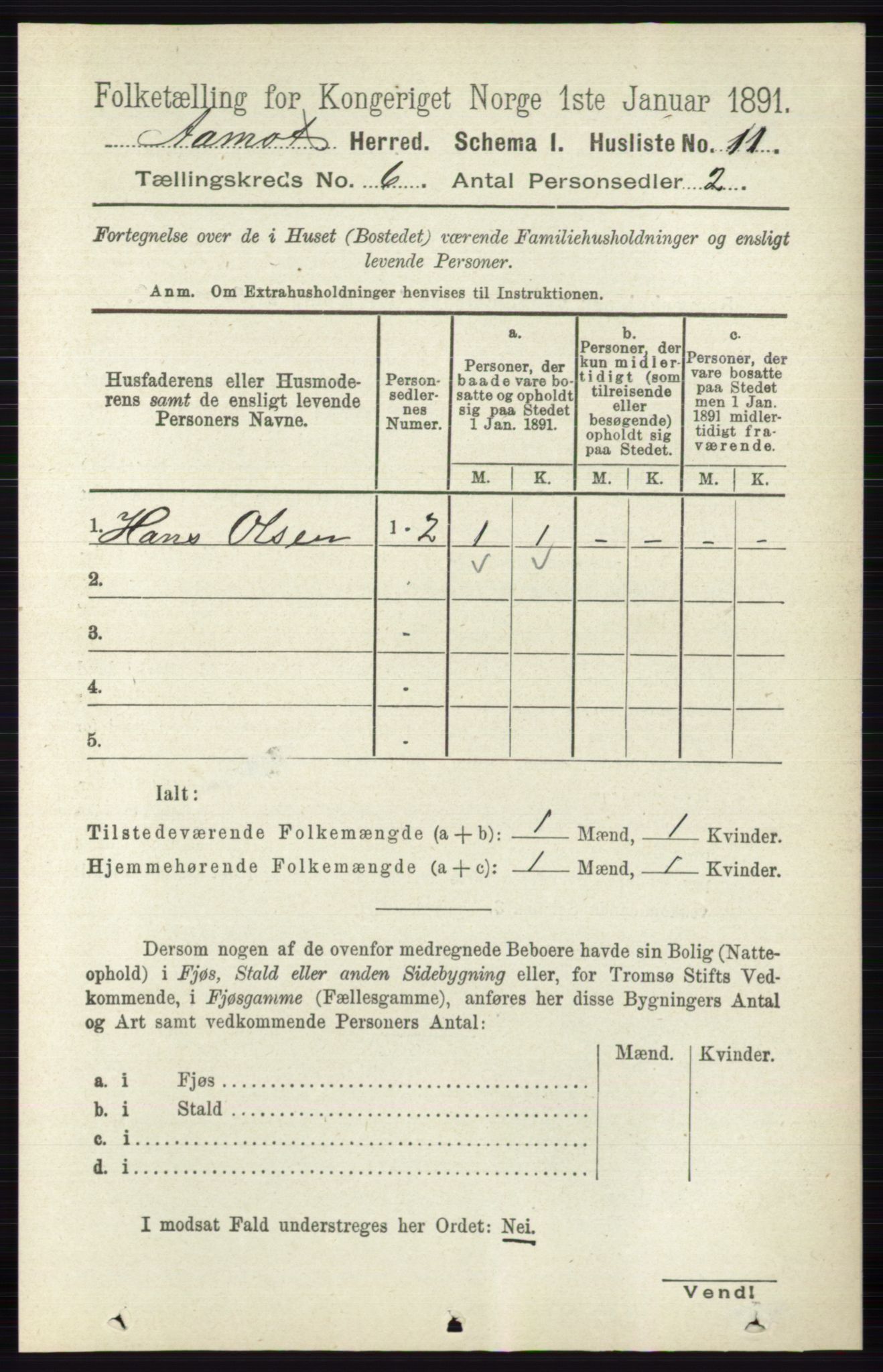 RA, 1891 census for 0429 Åmot, 1891, p. 2748