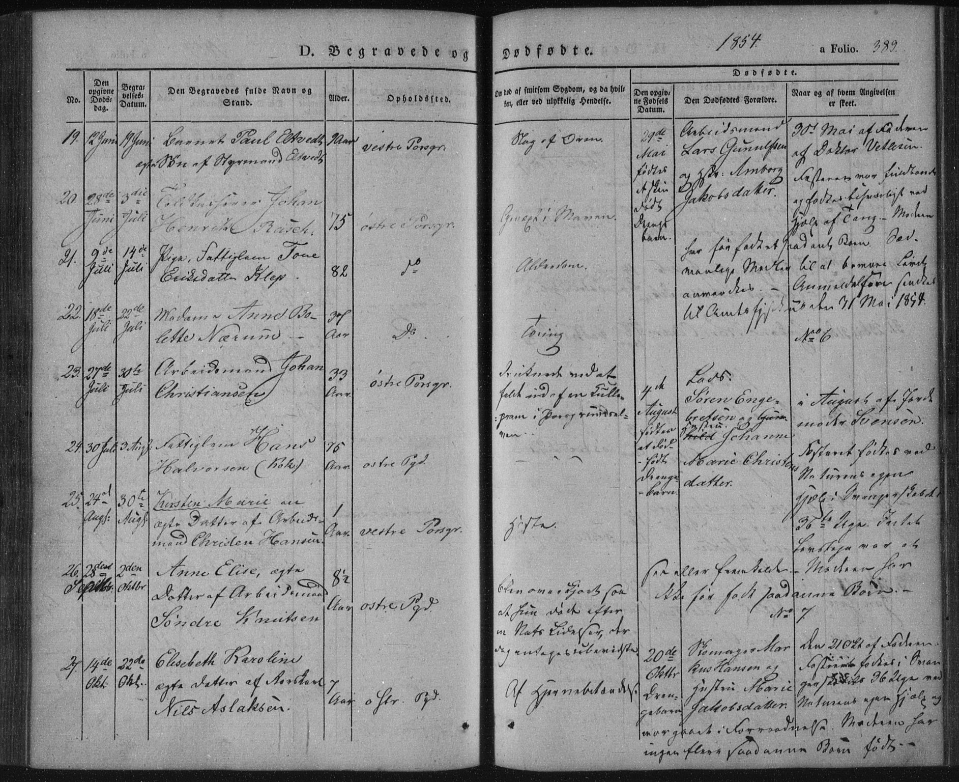 Porsgrunn kirkebøker , SAKO/A-104/F/Fa/L0006: Parish register (official) no. 6, 1841-1857, p. 389