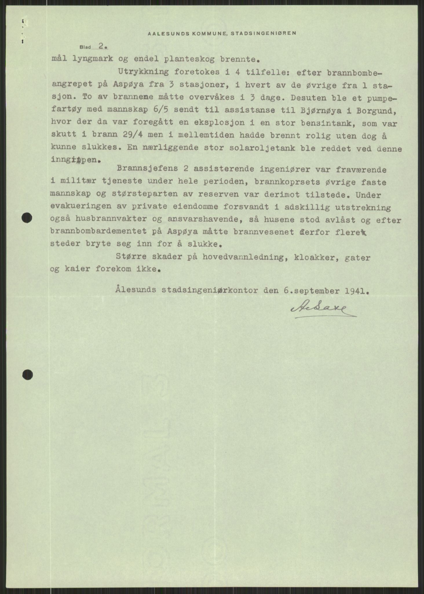 Forsvaret, Forsvarets krigshistoriske avdeling, AV/RA-RAFA-2017/Y/Ya/L0015: II-C-11-31 - Fylkesmenn.  Rapporter om krigsbegivenhetene 1940., 1940, p. 926