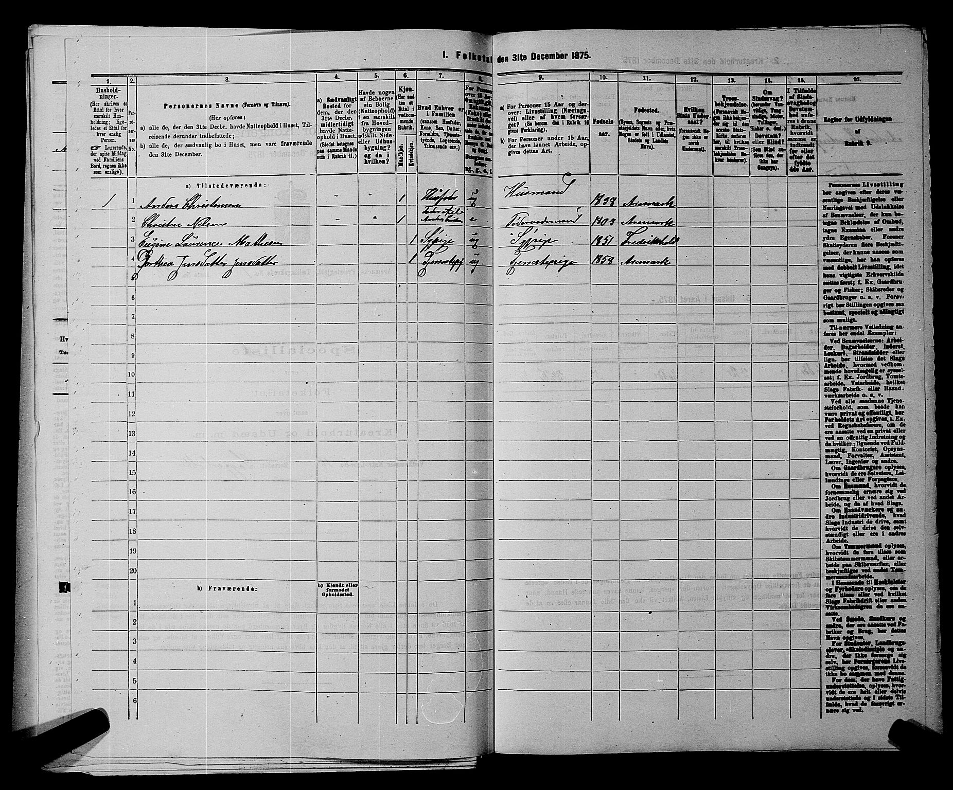 RA, 1875 census for 0118P Aremark, 1875, p. 192