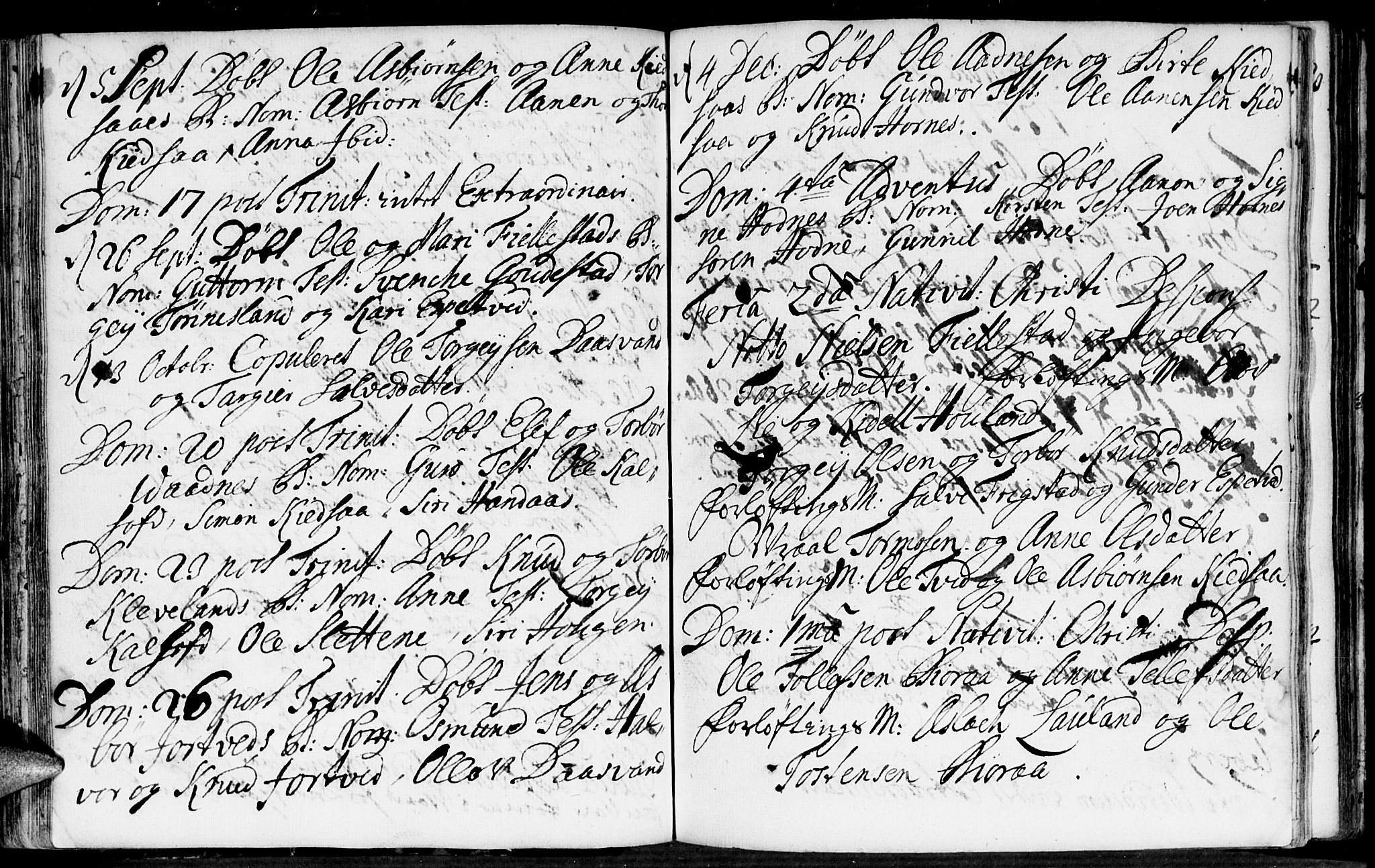 Evje sokneprestkontor, SAK/1111-0008/F/Fa/Fab/L0001: Parish register (official) no. A 1, 1704-1764, p. 128-129