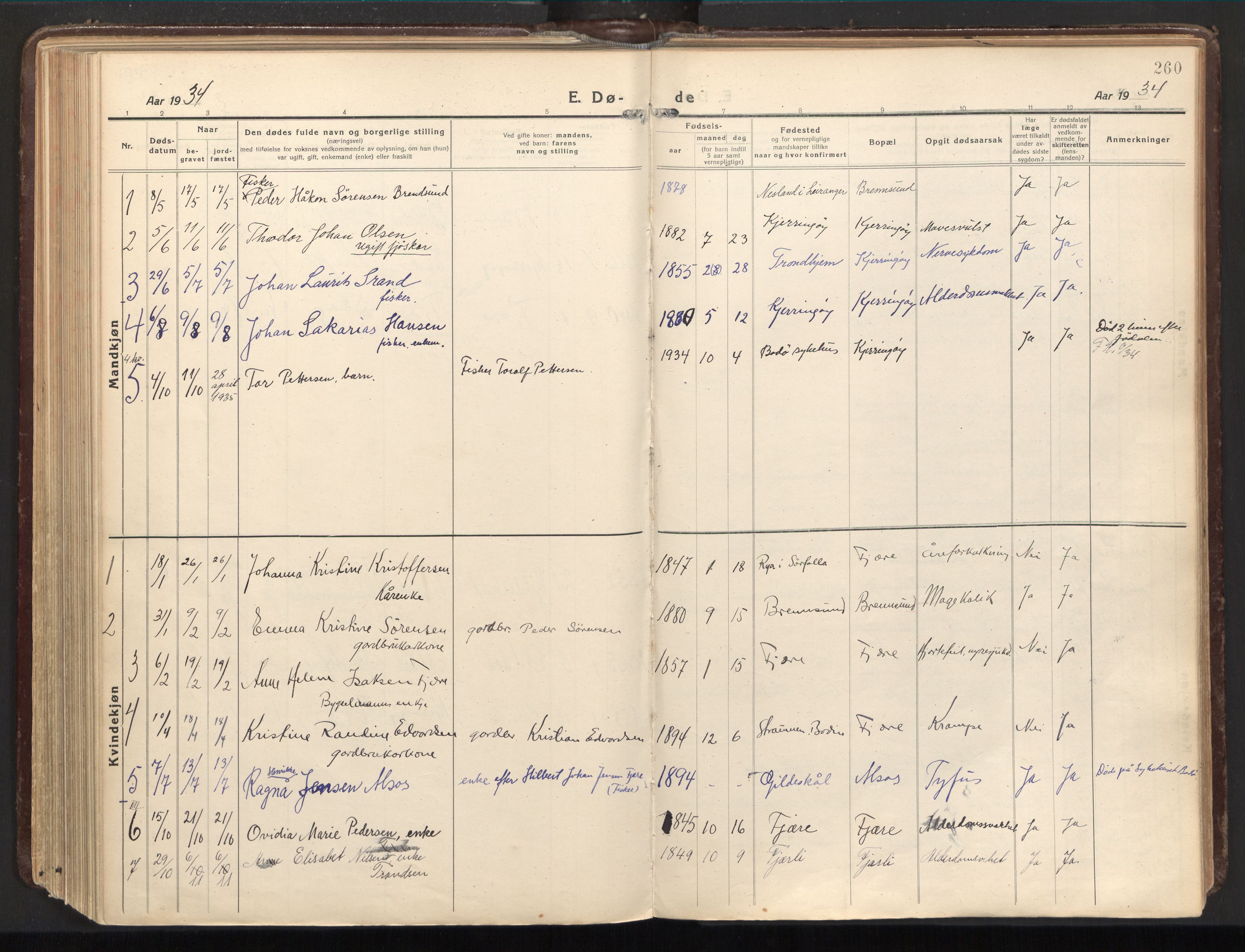 Ministerialprotokoller, klokkerbøker og fødselsregistre - Nordland, AV/SAT-A-1459/803/L0073: Parish register (official) no. 803A03, 1920-1955, p. 260