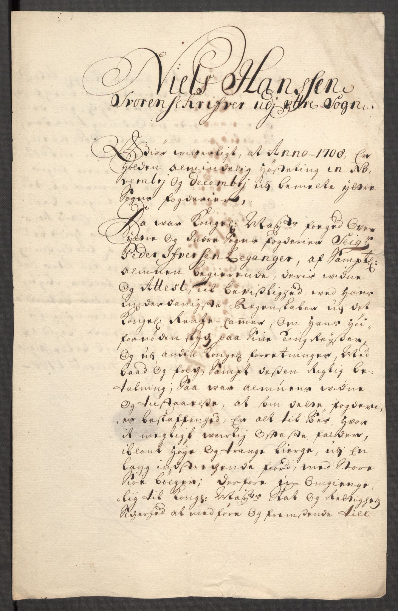 Rentekammeret inntil 1814, Reviderte regnskaper, Fogderegnskap, AV/RA-EA-4092/R52/L3315: Fogderegnskap Sogn, 1708, p. 185