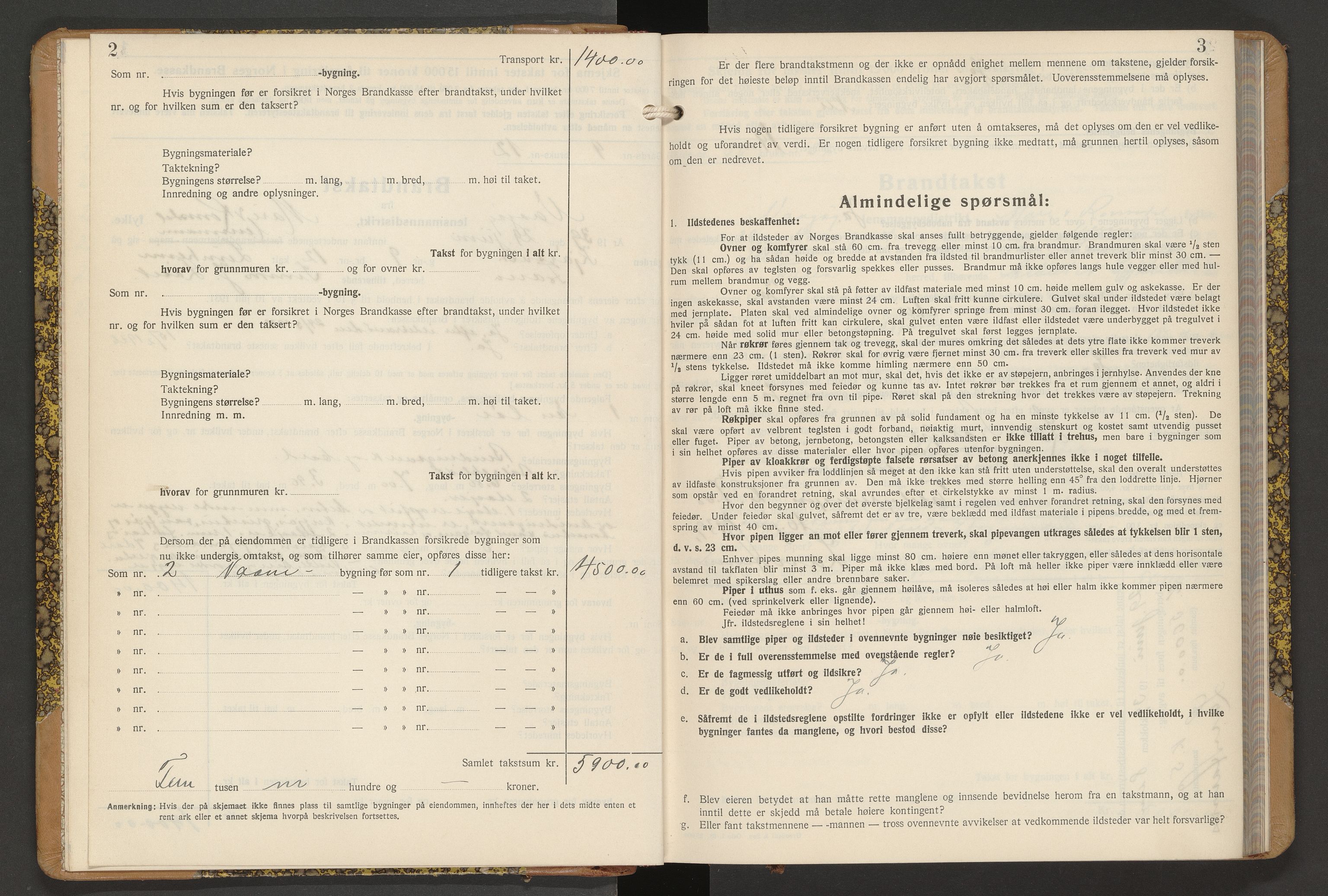 Norges Brannkasse Vågøy og Sund, AV/SAT-A-5504/Fb/L0006: Branntakstprotokoll, 1939-1950