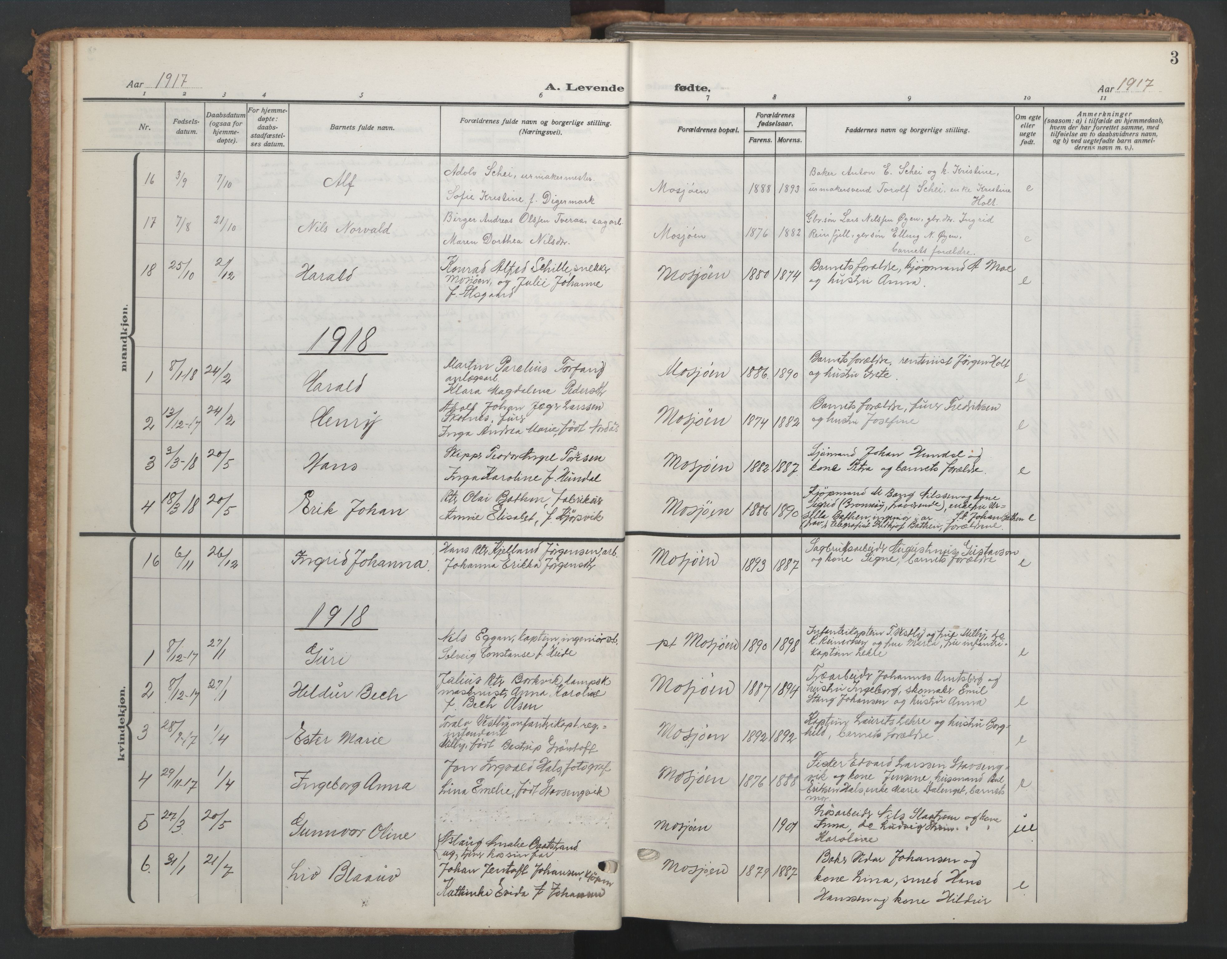 Ministerialprotokoller, klokkerbøker og fødselsregistre - Nordland, SAT/A-1459/820/L0303: Parish register (copy) no. 820C05, 1917-1952, p. 3