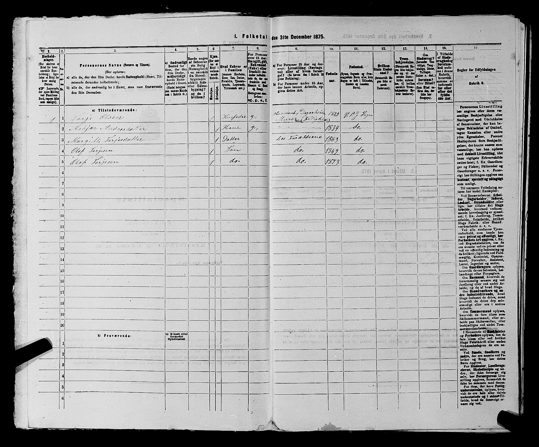 SAKO, 1875 census for 0834P Vinje, 1875, p. 493