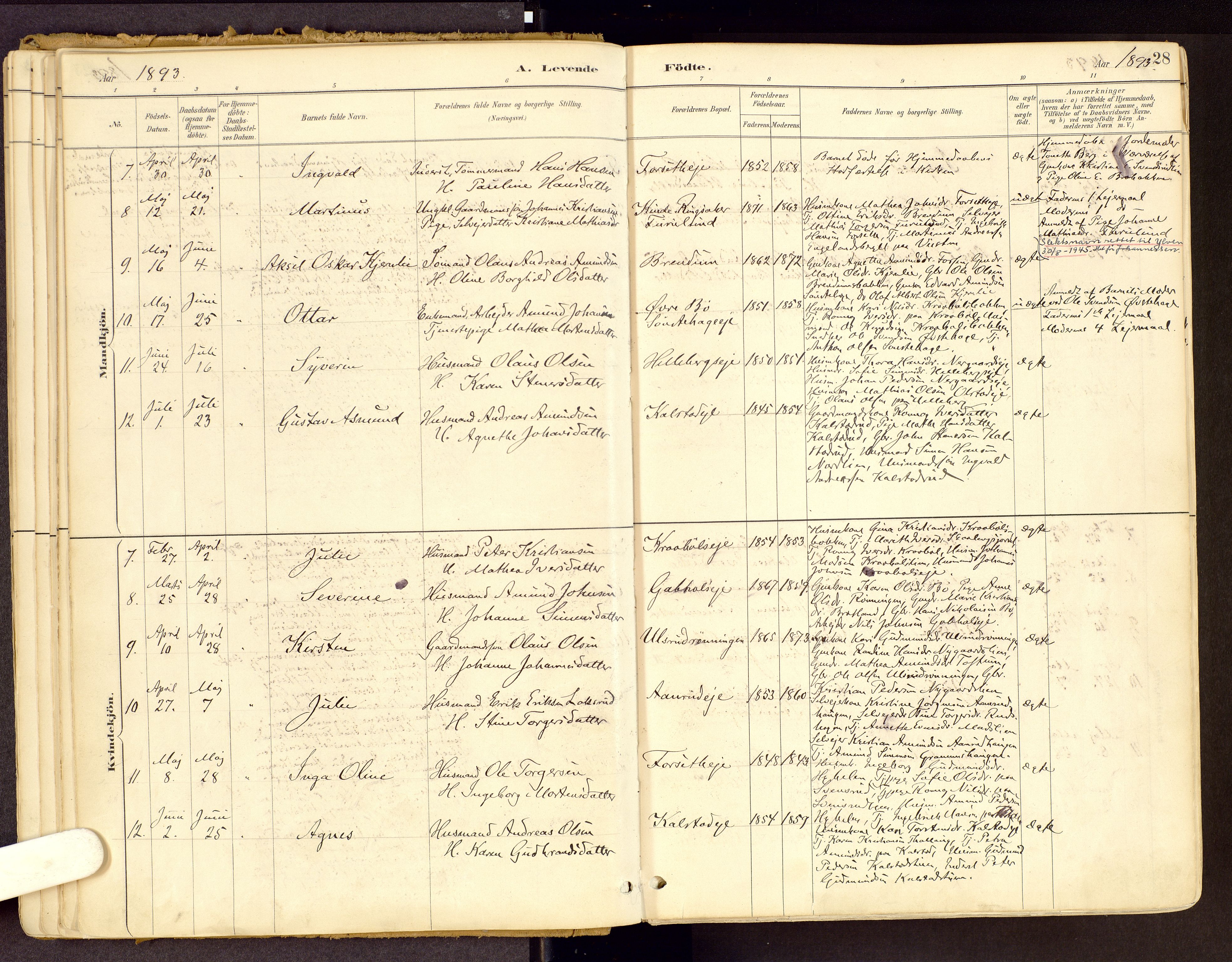 Vestre Gausdal prestekontor, AV/SAH-PREST-094/H/Ha/Haa/L0001: Parish register (official) no. 1, 1887-1914, p. 28