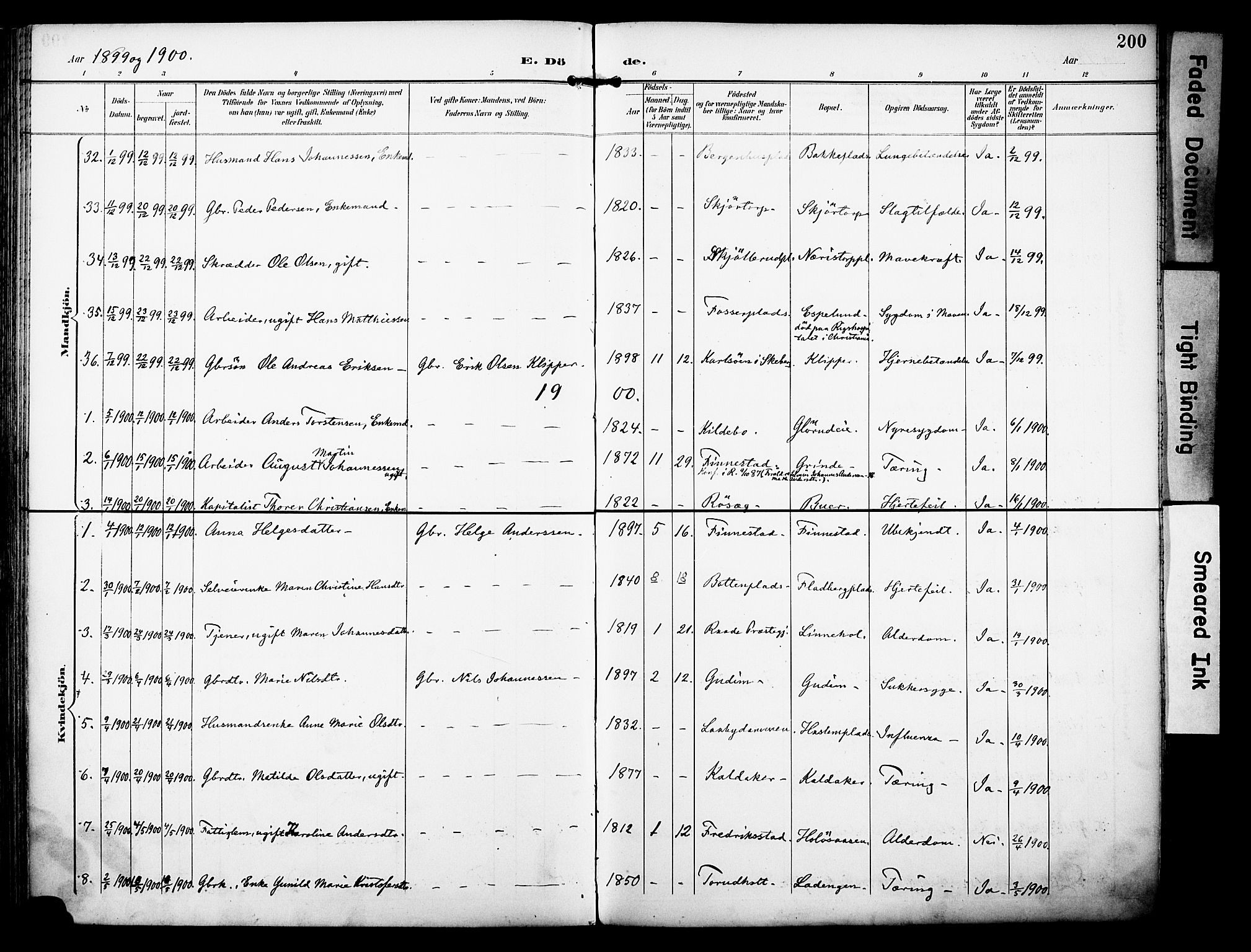 Rakkestad prestekontor Kirkebøker, AV/SAO-A-2008/F/Fa/L0013: Parish register (official) no. I 13, 1894-1908, p. 200